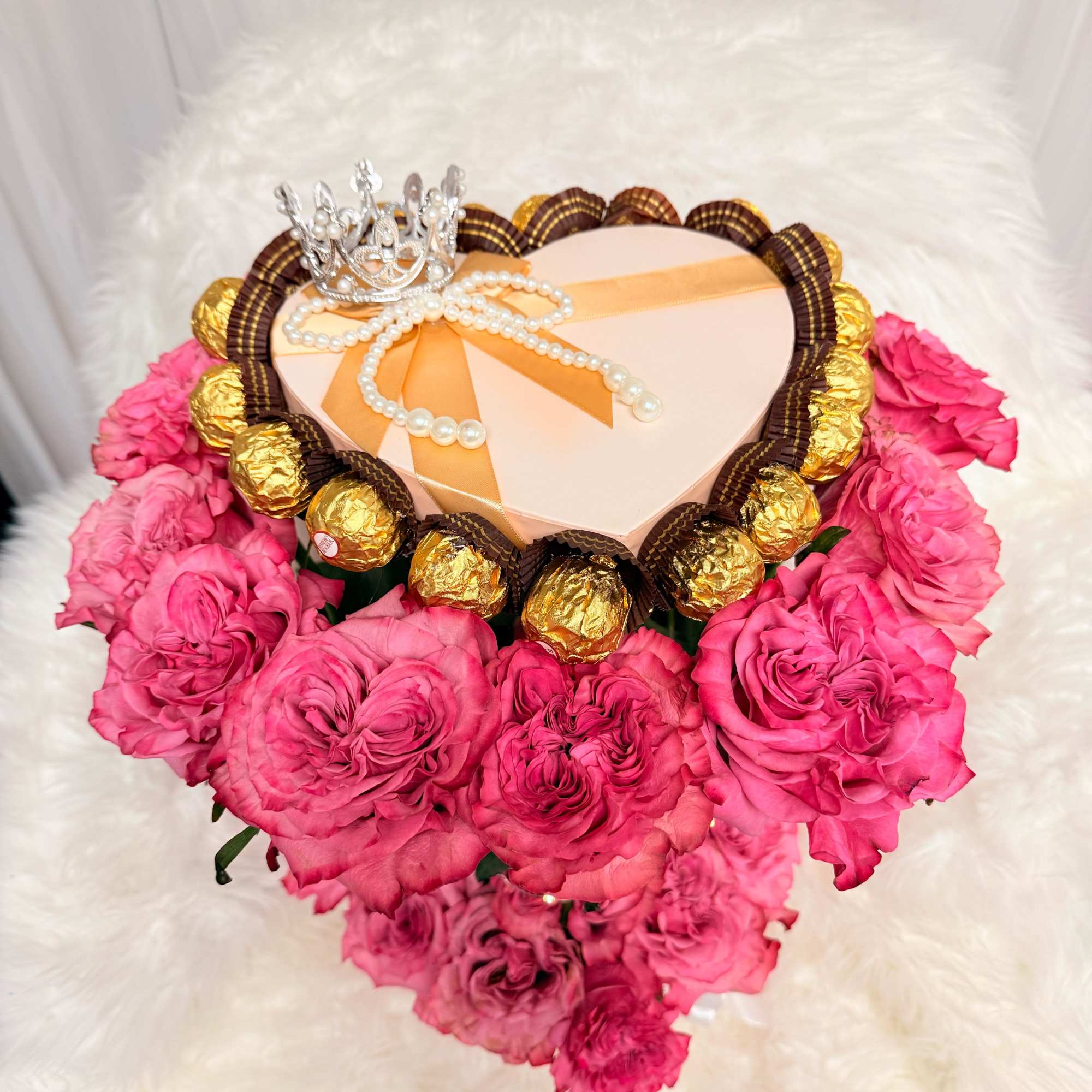 A tender heart-shaped arrangement overflowing with lush pink roses, symbolizing sweetness, affection A tender heart-shaped arrangement overflowing with lush pink roses, symbolizing sweetness, affection