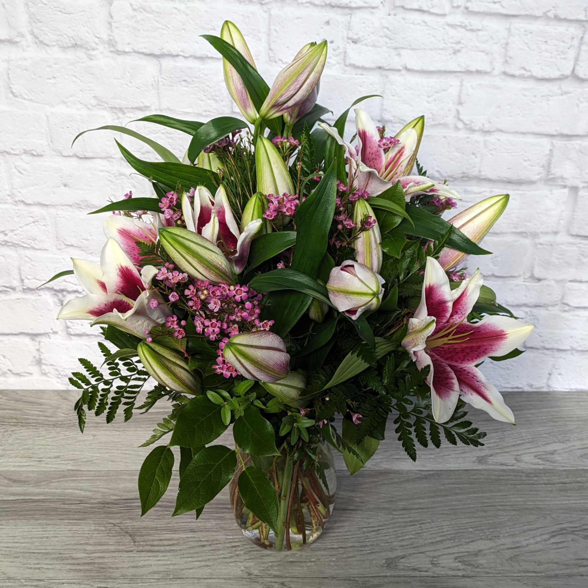 Starstruck Stargazers is A Ladybug Floral exclusive bouquet. Stunning oriental stargazer lilies