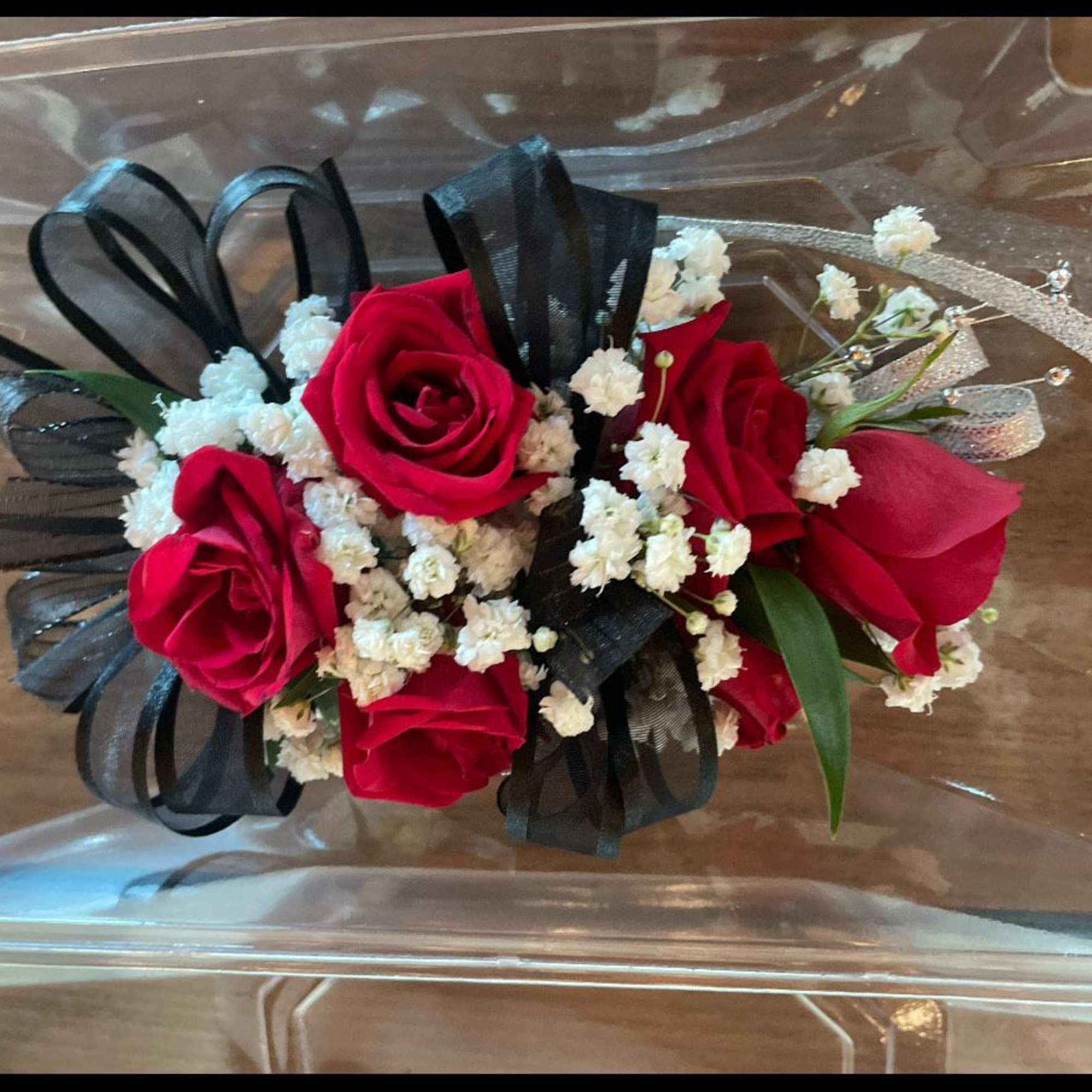 Rose Corsage - Sample - may be some changes in ribbon and