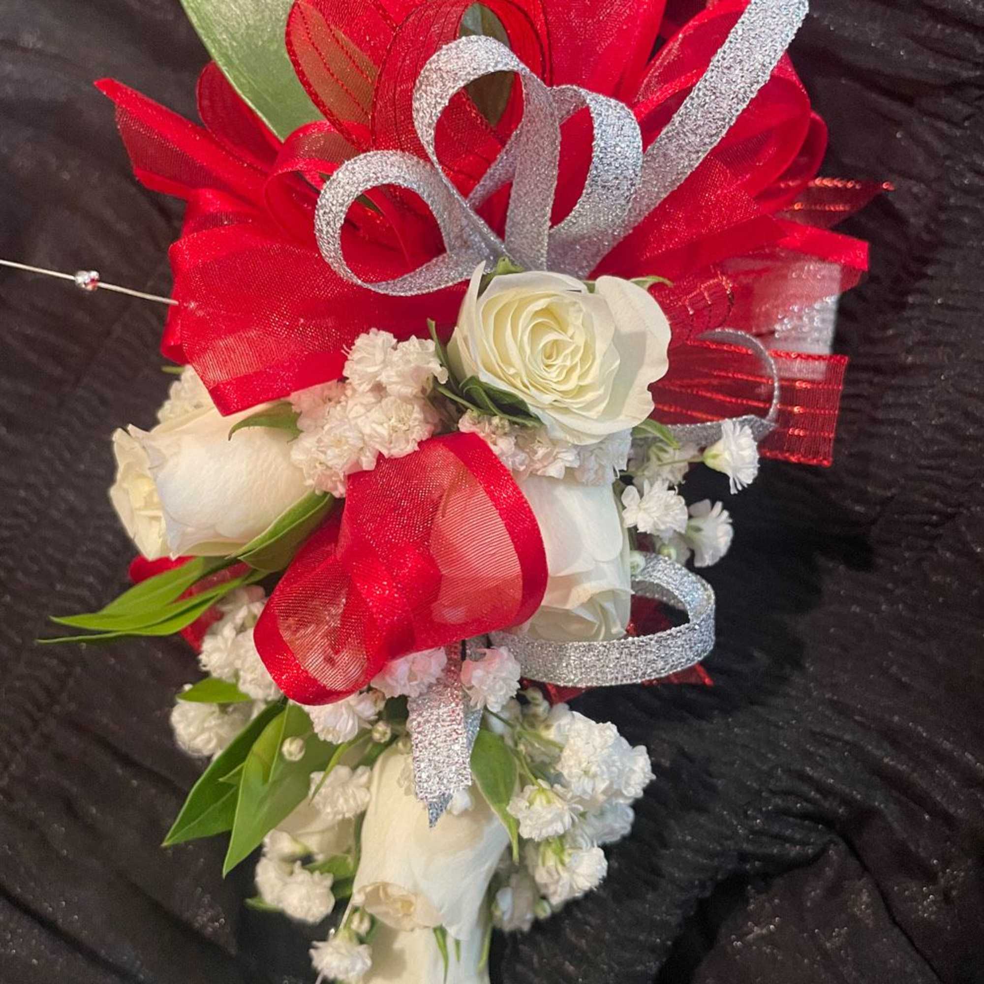 Rose Corsage - Sample - may be some changes in ribbon and