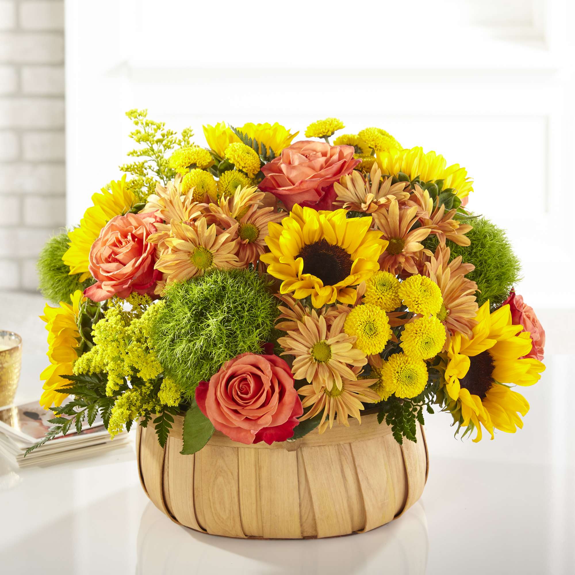Rustic, natural beauty and vibrant shades fill this arrangement. Our Harvest Sunflower