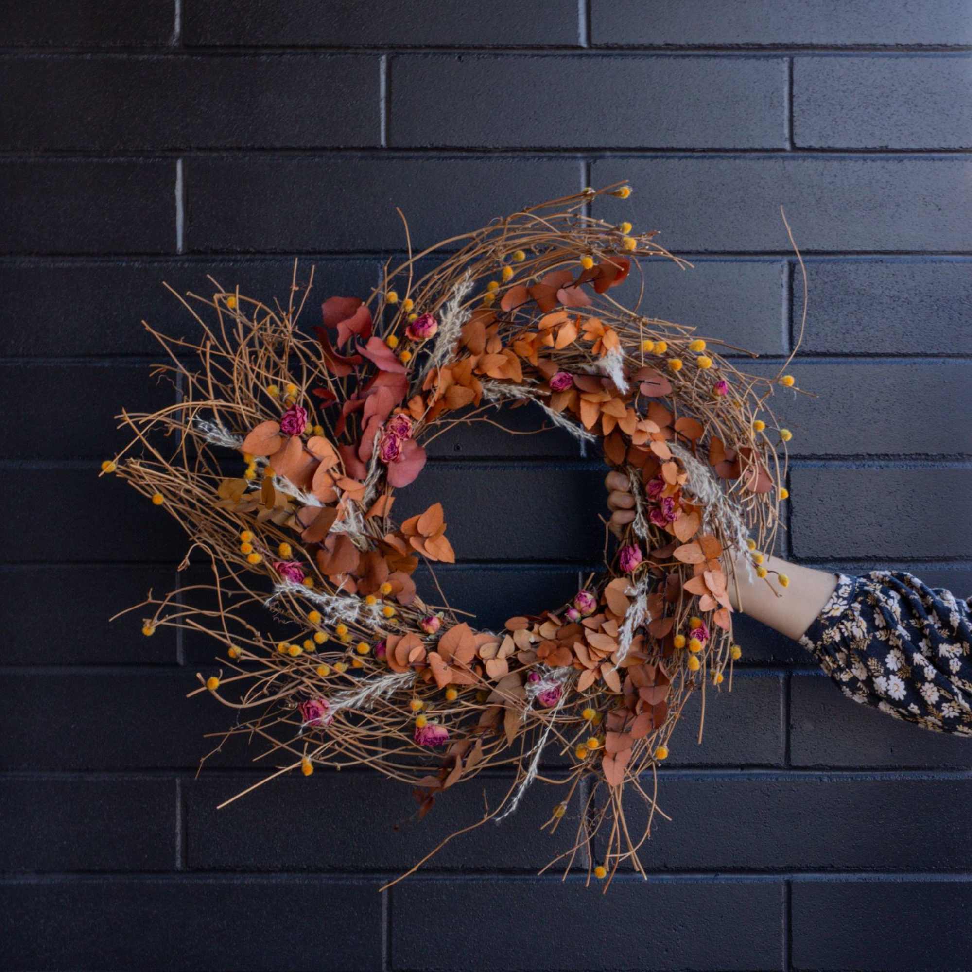 Dried festive wreath for your front door or a neutral piece for Dried festive wreath for your front door or a neutral piece for