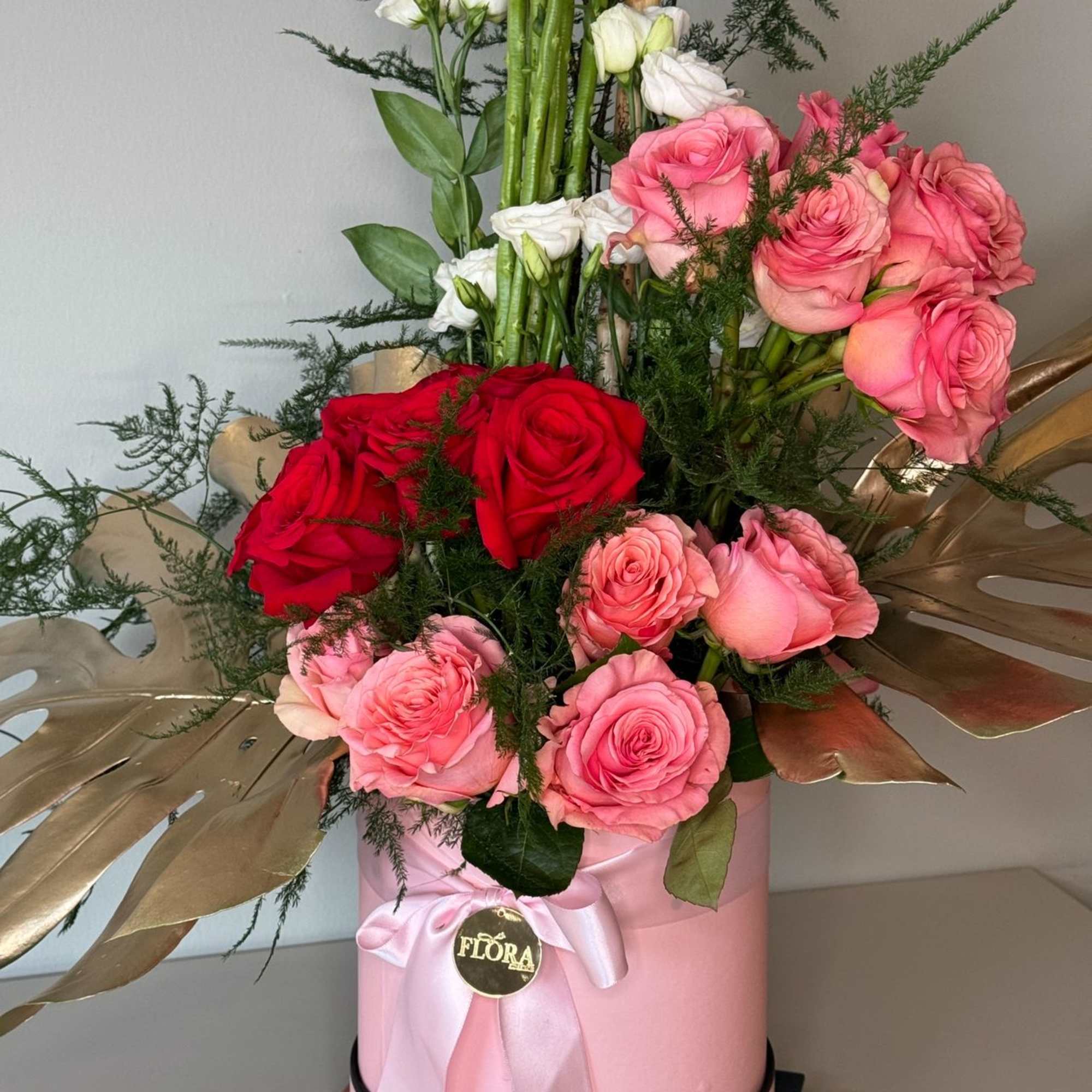 Beautiful pink and red rose floral arrangement, perfect for any occasion. With