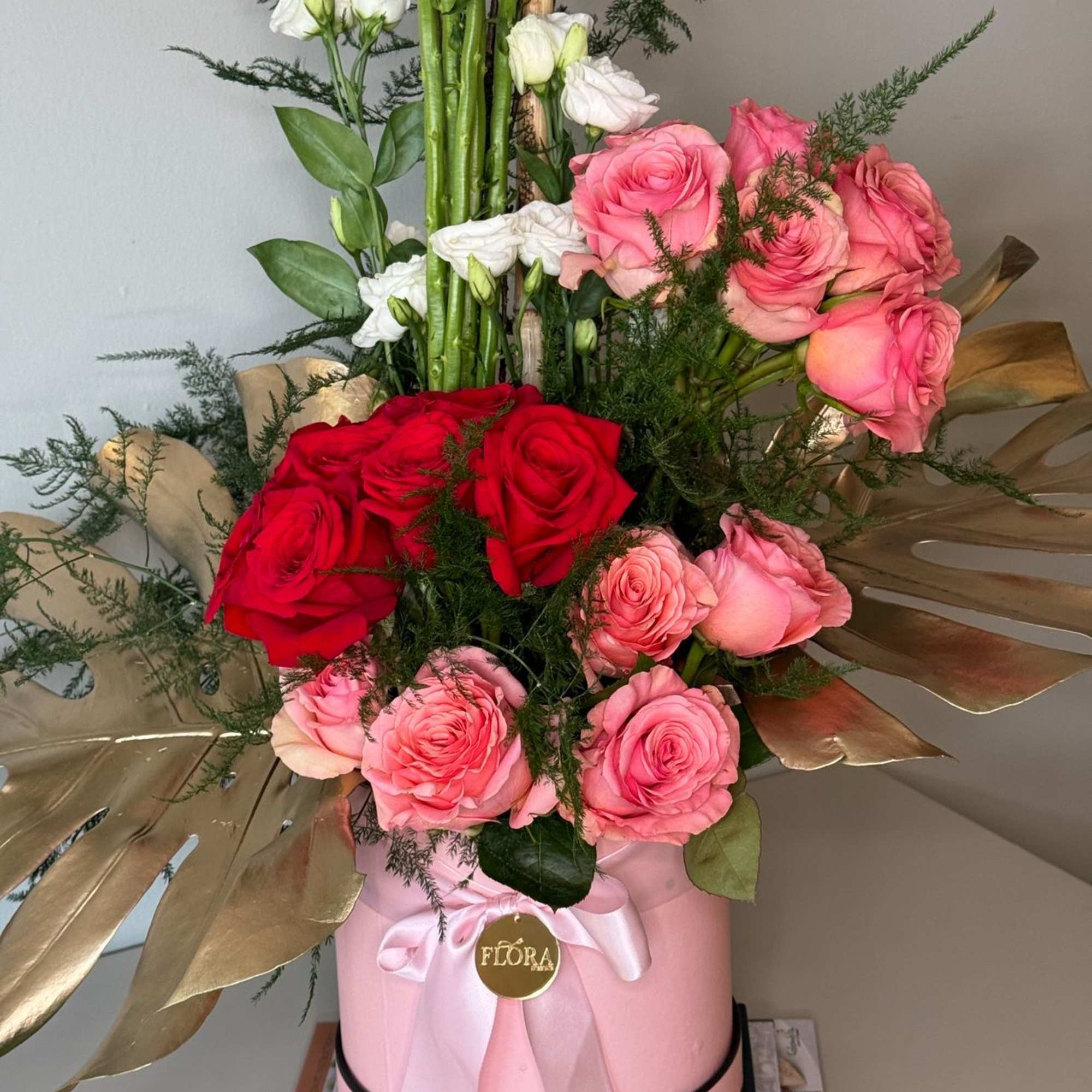 Beautiful pink and red rose floral arrangement, perfect for any occasion. With