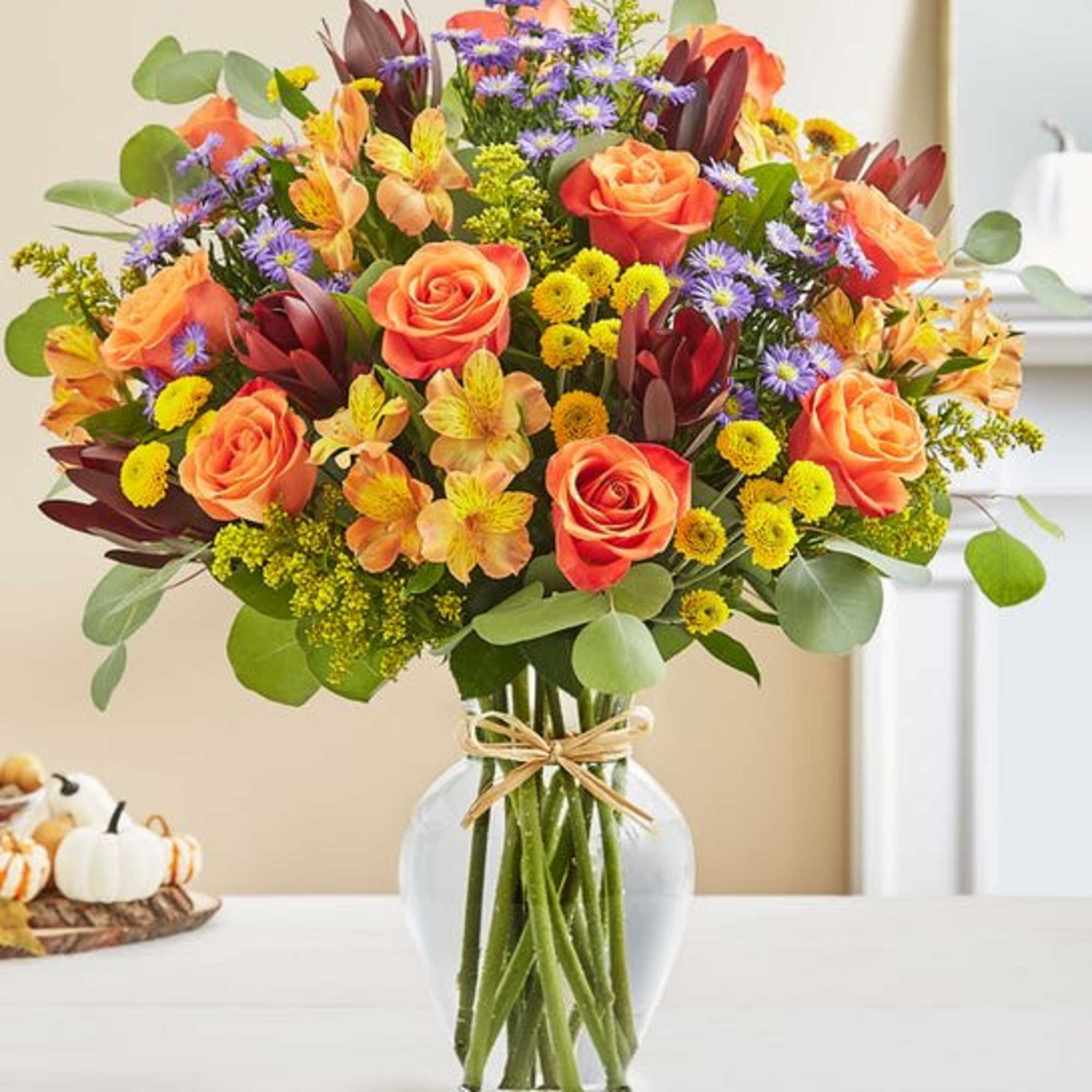 Our bouquet captures this sentiment in a beautiful way. Rich red, orange