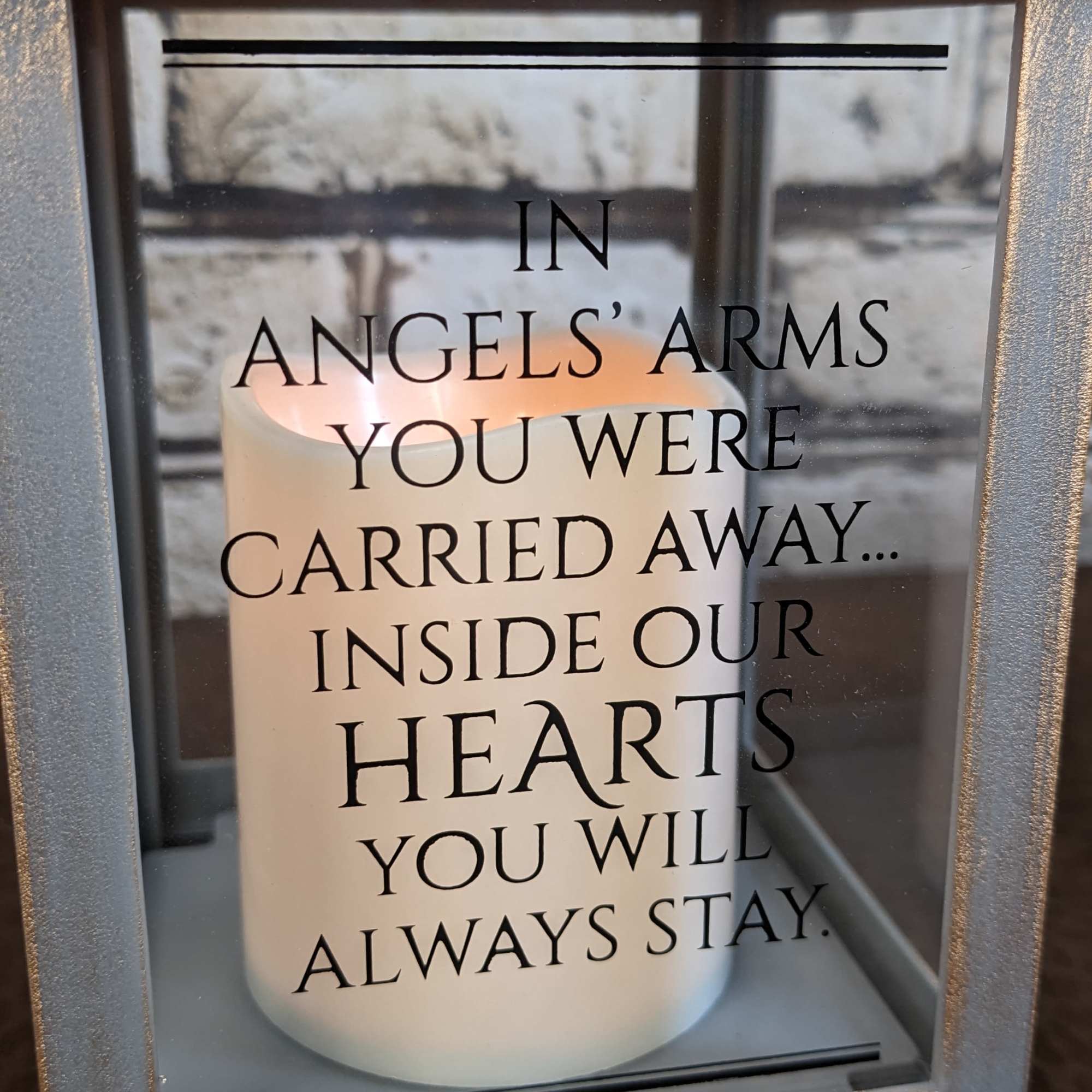 A keepsake sympathy lantern with an LED flicker candle is a thoughtful A keepsake sympathy lantern with an LED flicker candle is a thoughtful