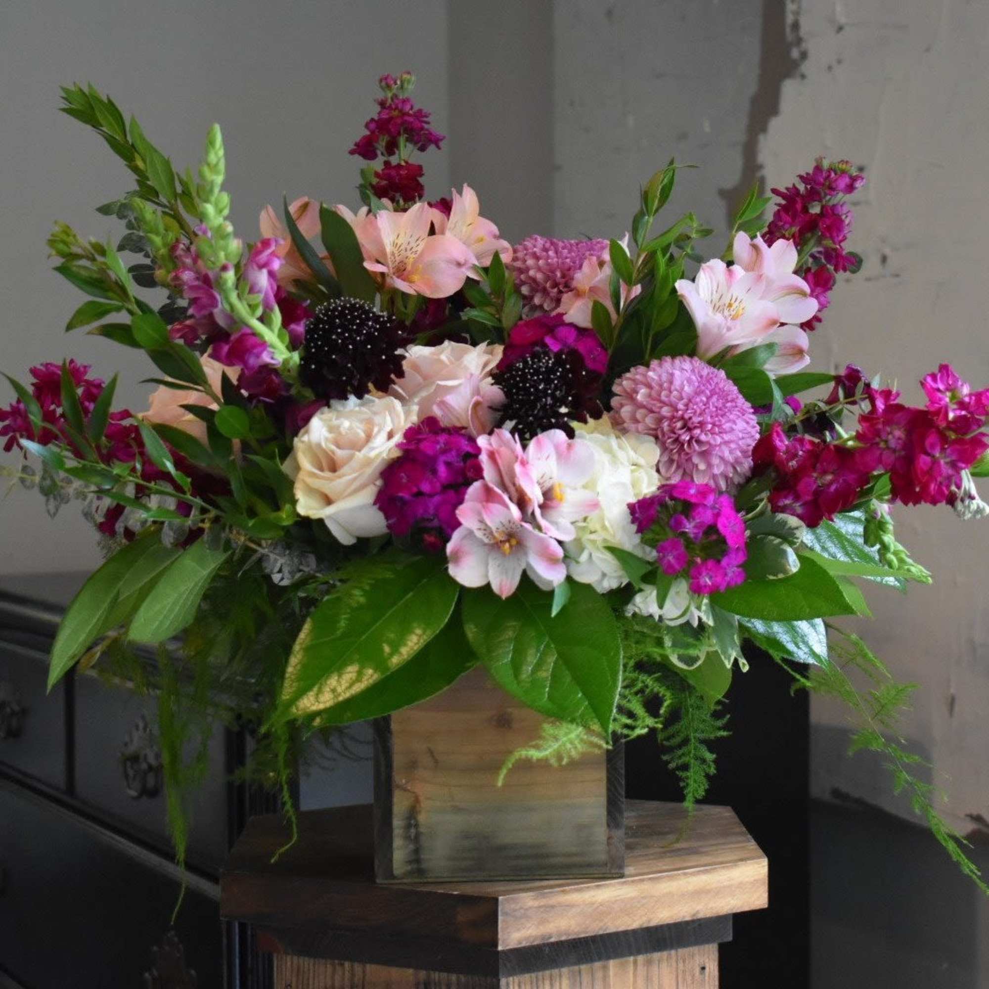 Each arrangement is custom designed, using seasonal, best-of-day blooms. The image shown Each arrangement is custom designed, using seasonal, best-of-day blooms. The image shown