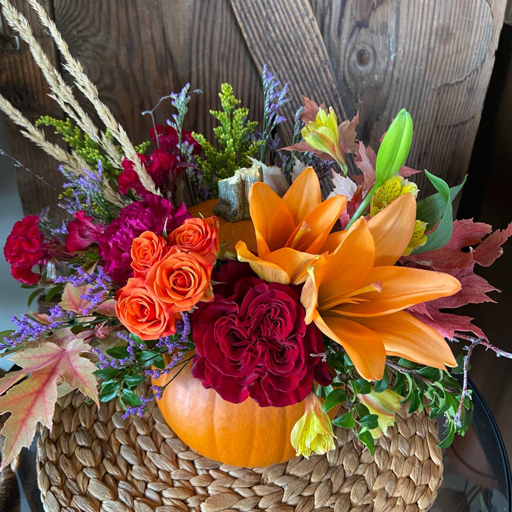 Fresh Pumpkin Filled with Seasonal Fresh Flowers sure to Delight the Fall Fresh Pumpkin Filled with Seasonal Fresh Flowers sure to Delight the Fall