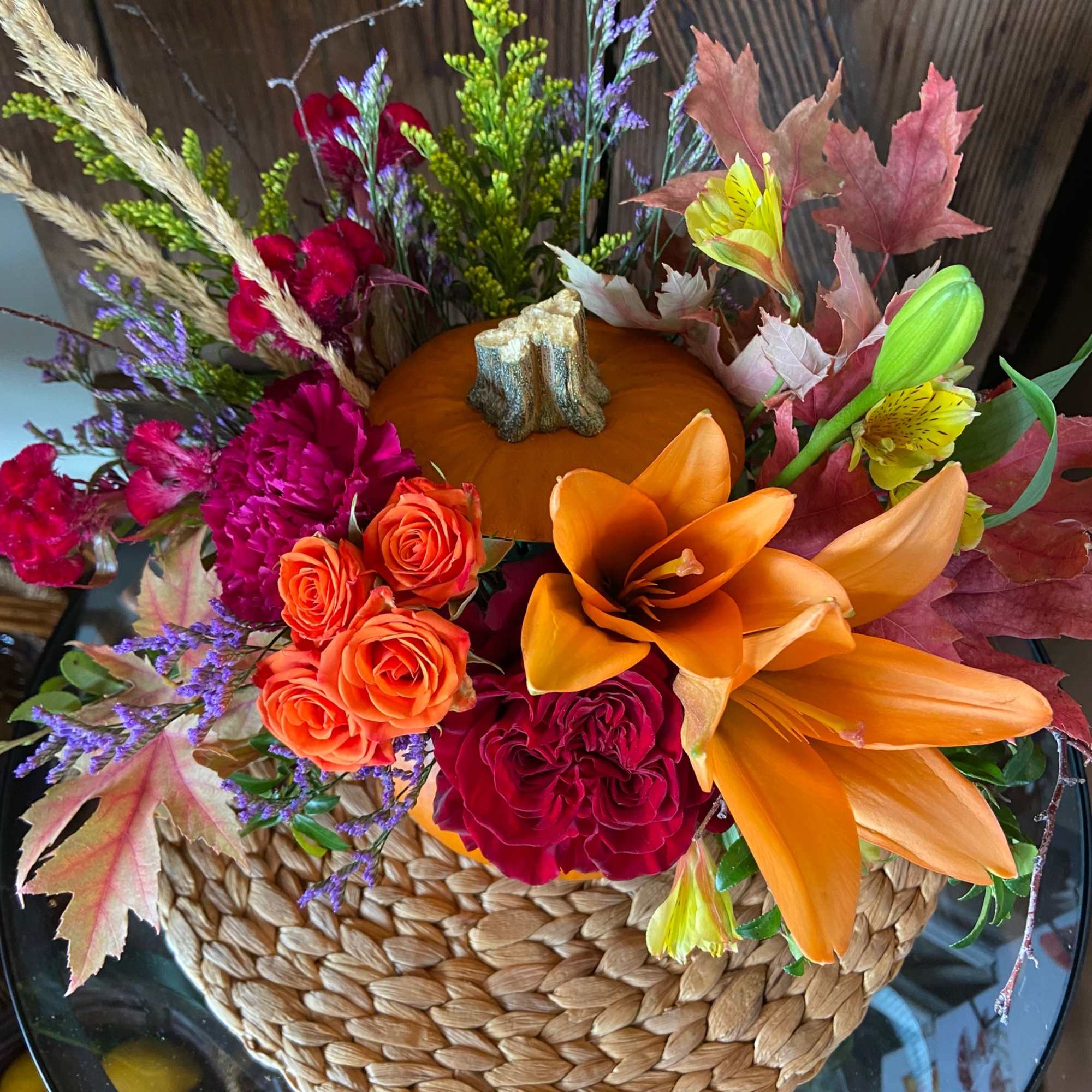 Fresh Pumpkin Filled with Seasonal Fresh Flowers sure to Delight the Fall Fresh Pumpkin Filled with Seasonal Fresh Flowers sure to Delight the Fall