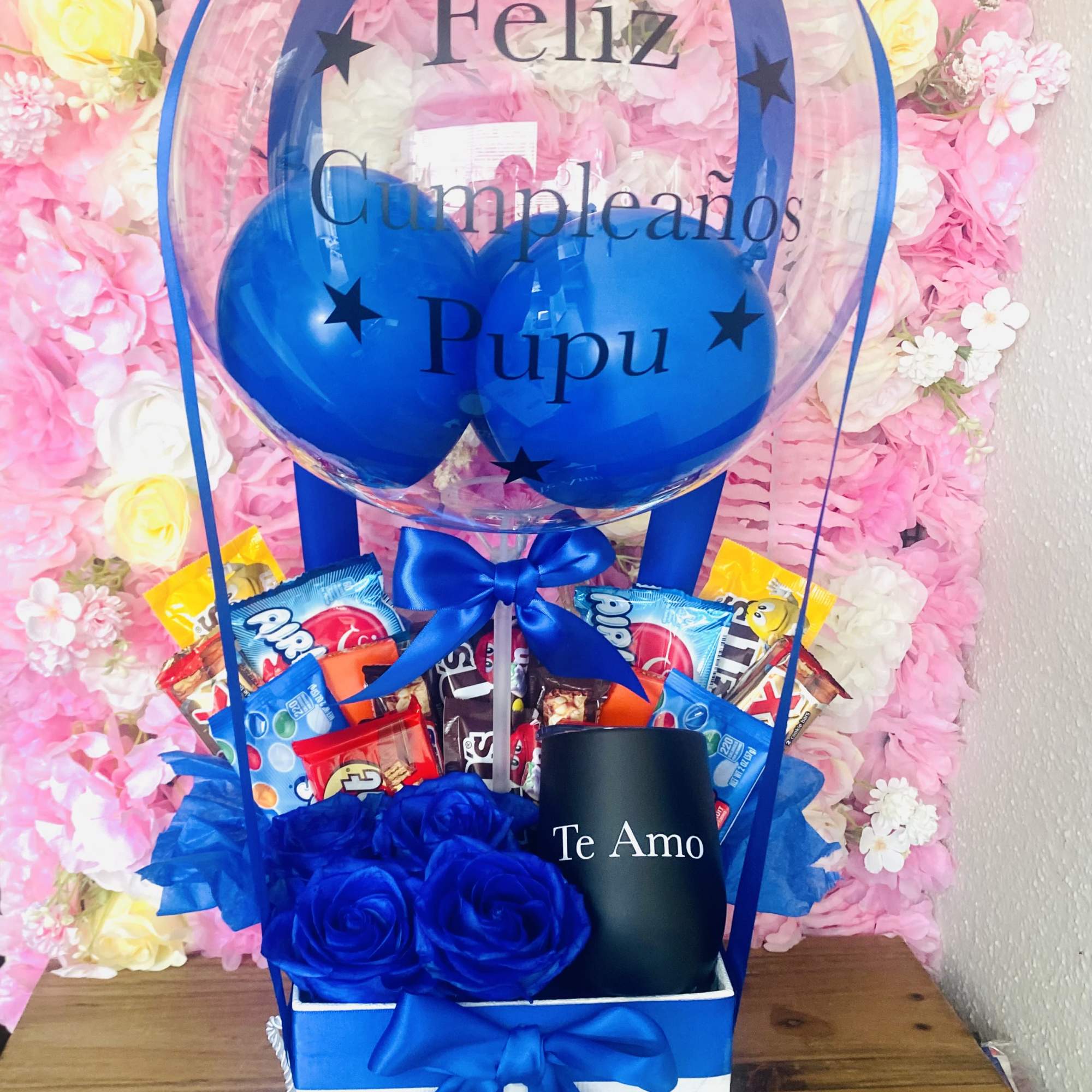 Mix of chocolate &amp; candy, with a personalized wine cup &amp; custom