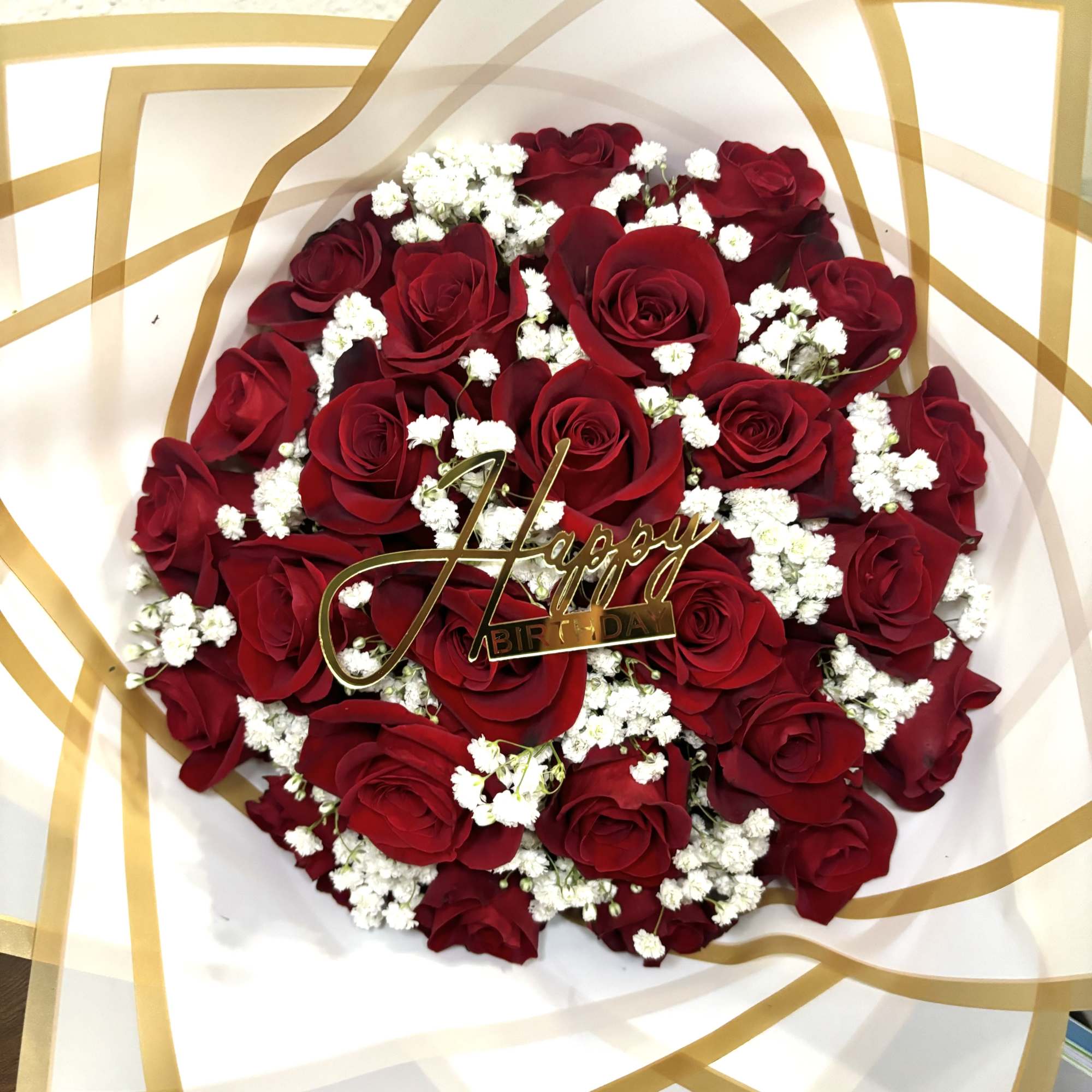 Roses &amp; baby breath