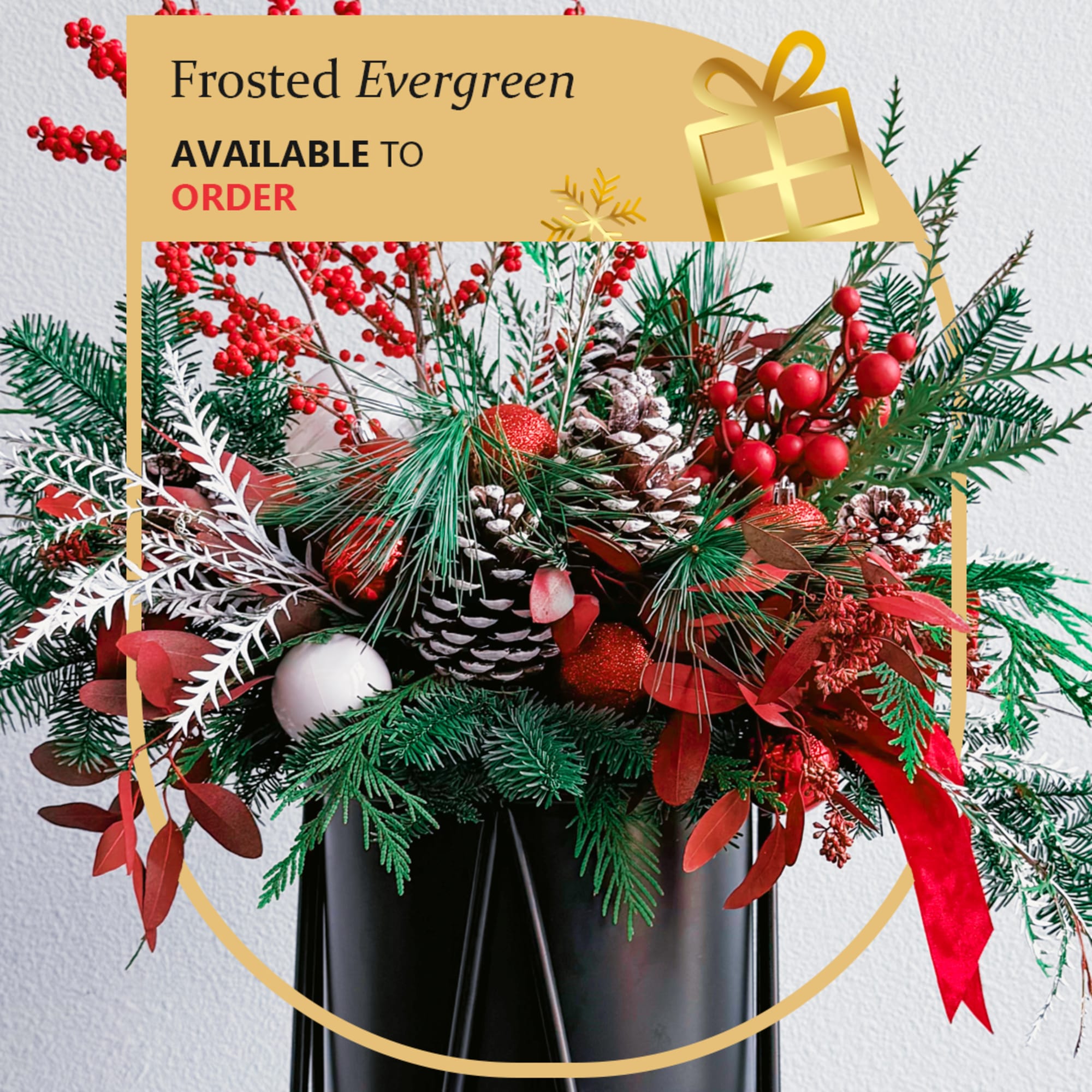 This breathtaking Christmas bouquet captures the essence of winter festivities with its This breathtaking Christmas bouquet captures the essence of winter festivities with its