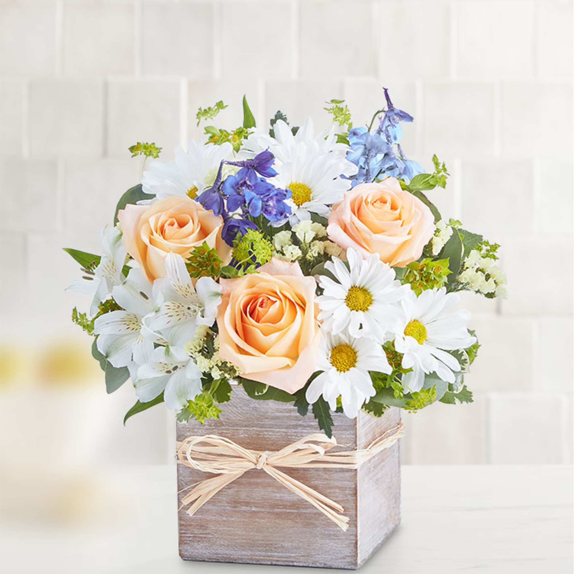 Inspired by the soothing shades of the coastline, our popular bouquet will