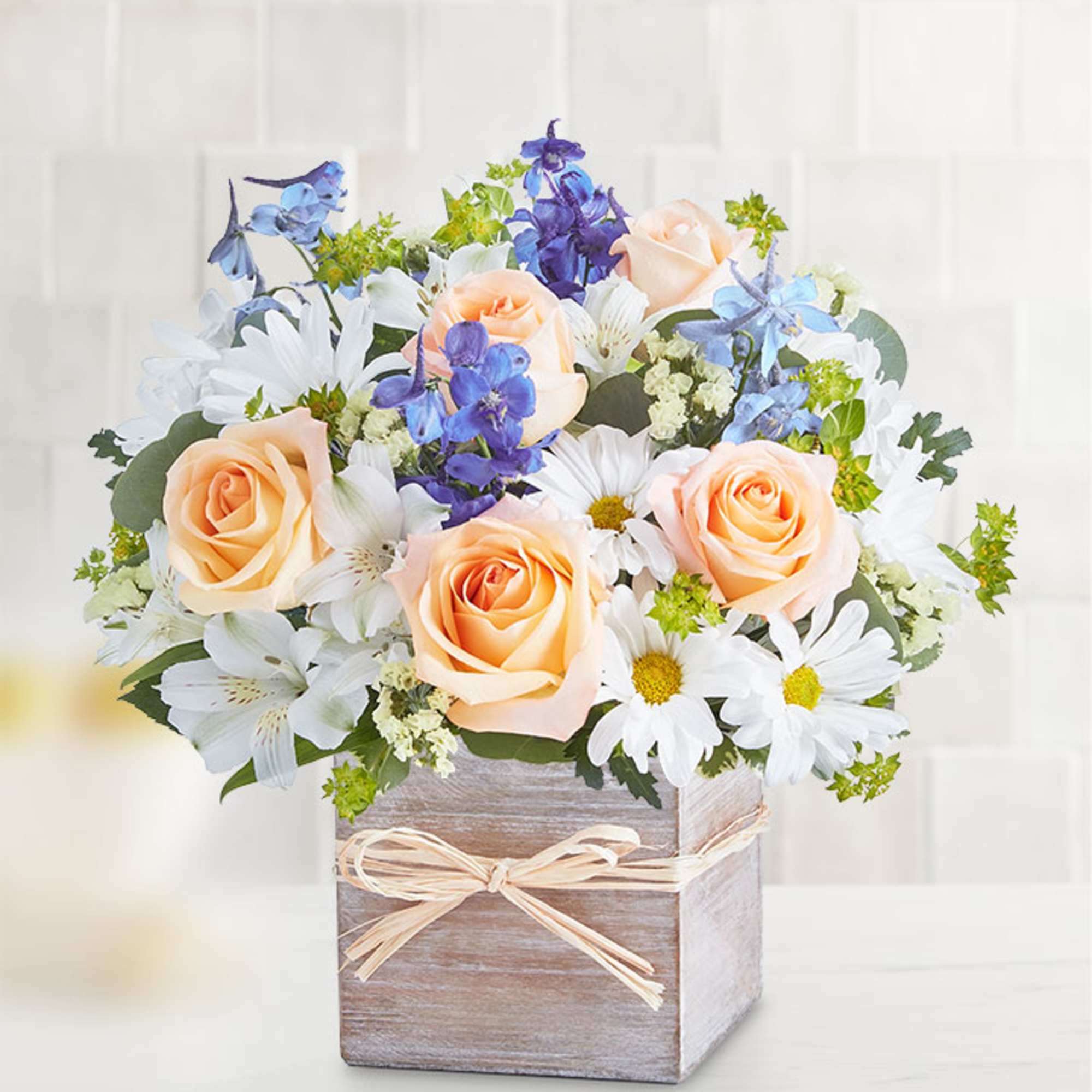 Inspired by the soothing shades of the coastline, our popular bouquet will