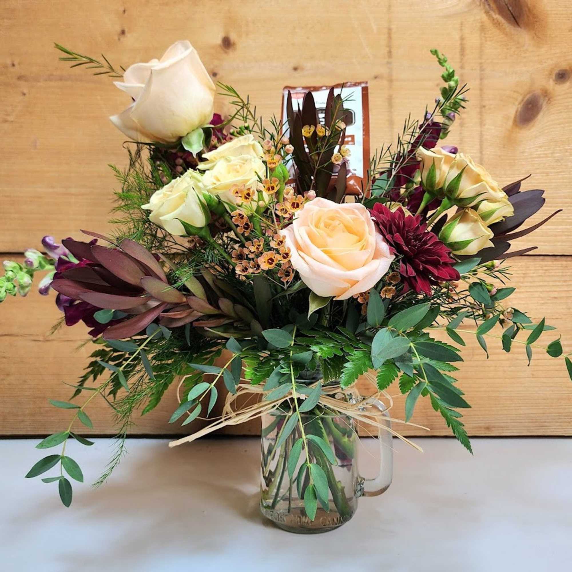 Spiked Cocoa Comfort
Cozy up to autumn with this inviting floral treat, inspired Spiked Cocoa Comfort
Cozy up to autumn with this inviting floral treat, inspired