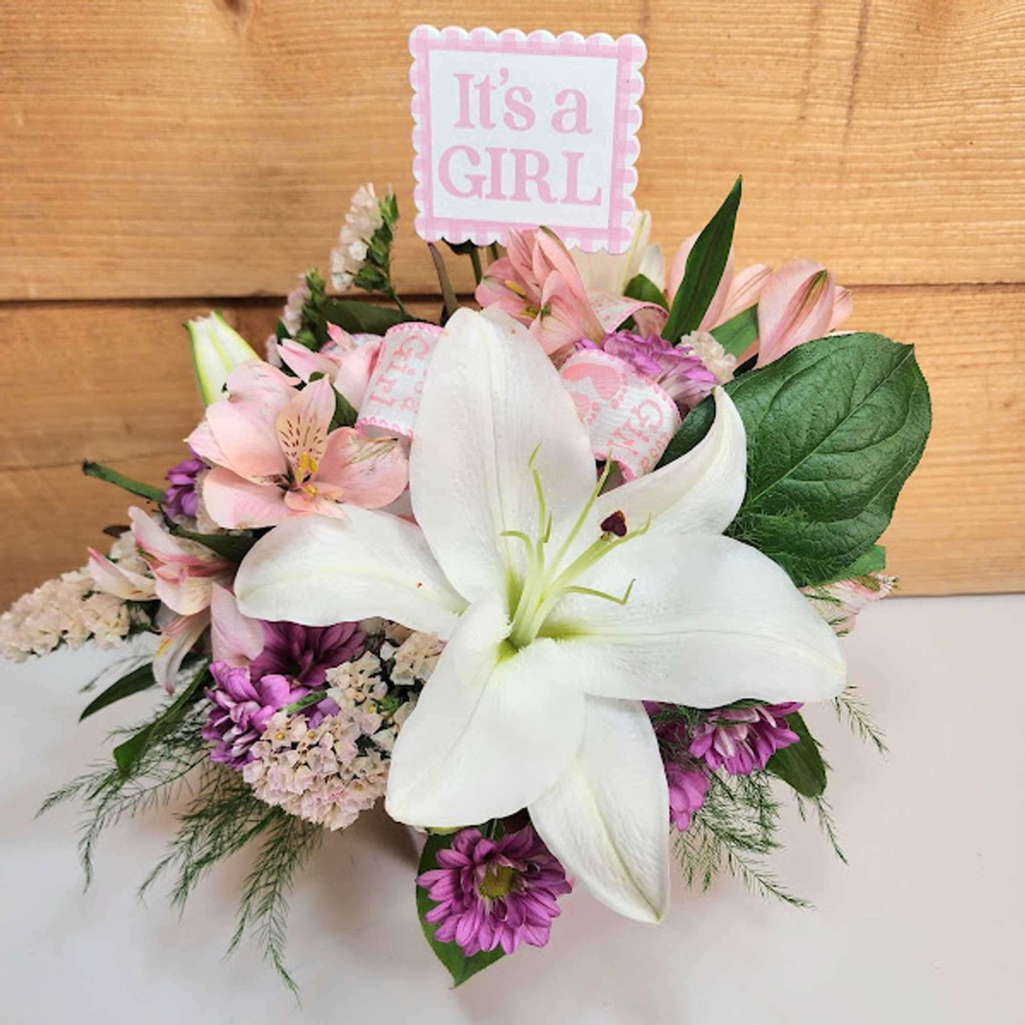 Sweet Baby Girl Bouquet
Welcome her into the world with a charming burst Sweet Baby Girl Bouquet
Welcome her into the world with a charming burst