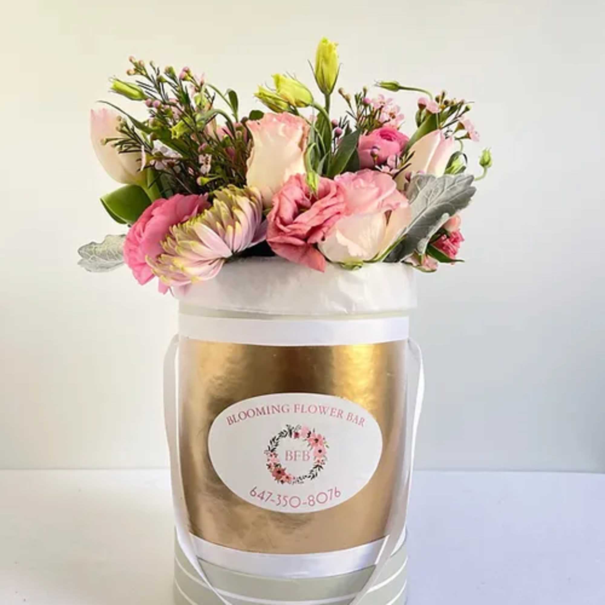 Available in pink, red, or white.  Our gorgeous hat box bursting