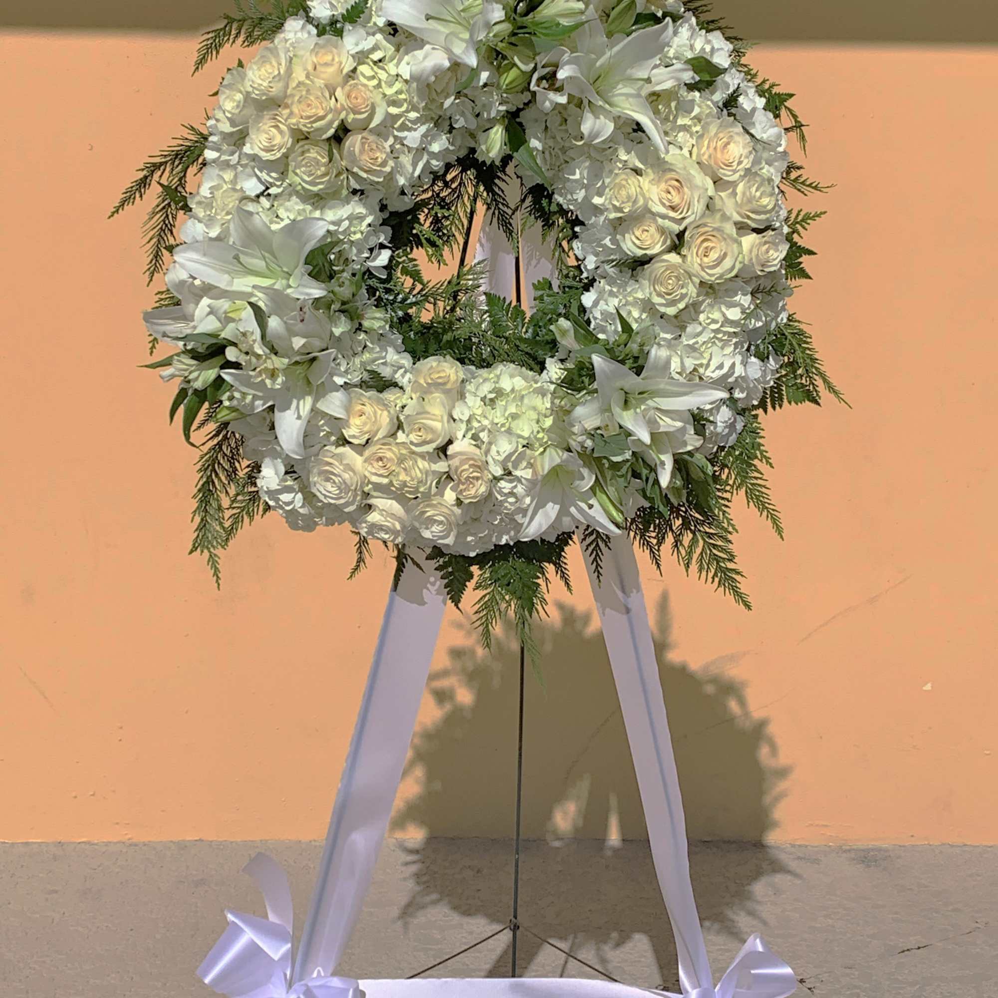 The traditional funeral wreath, beautifully representing the eternal circle of life, is