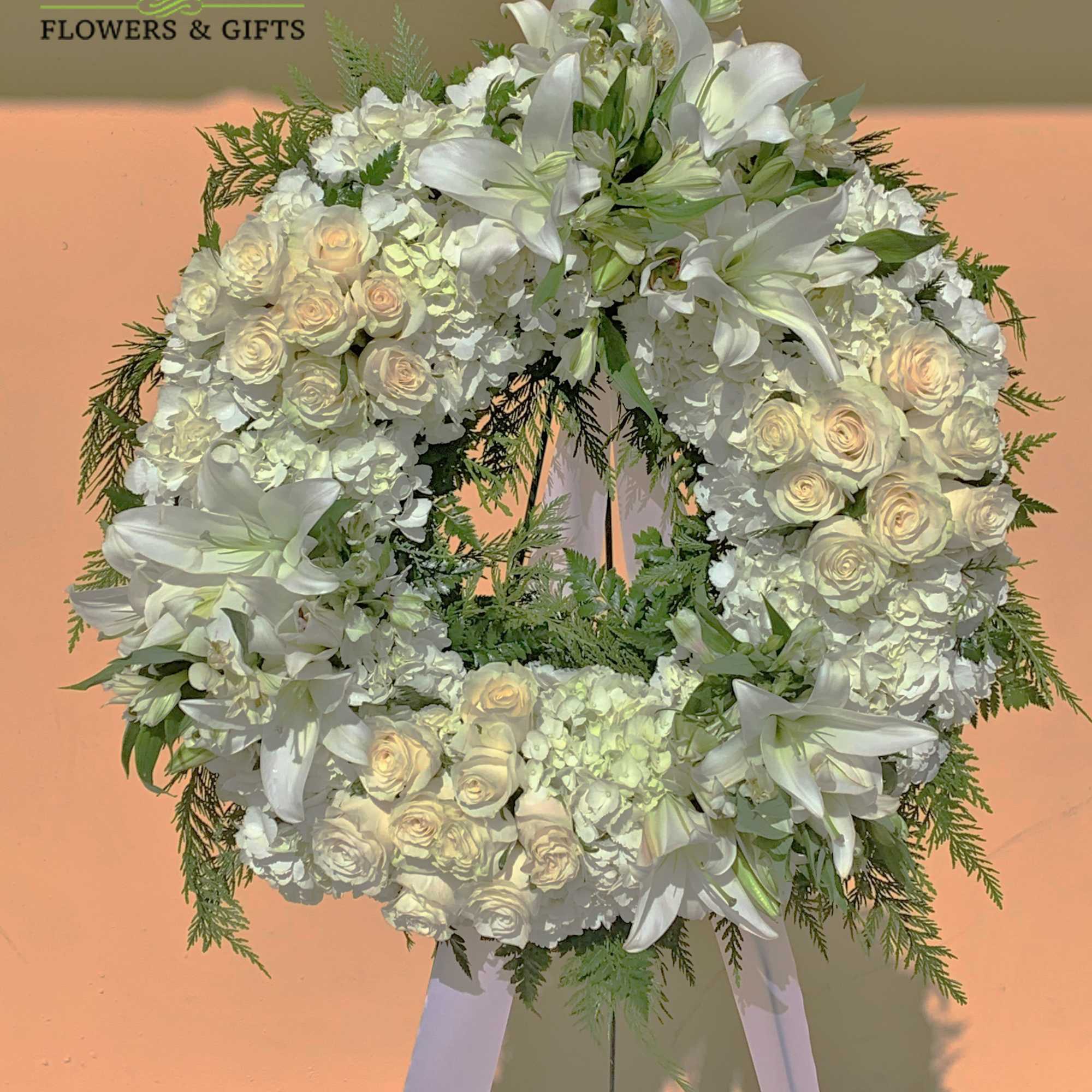 The traditional funeral wreath, beautifully representing the eternal circle of life, is