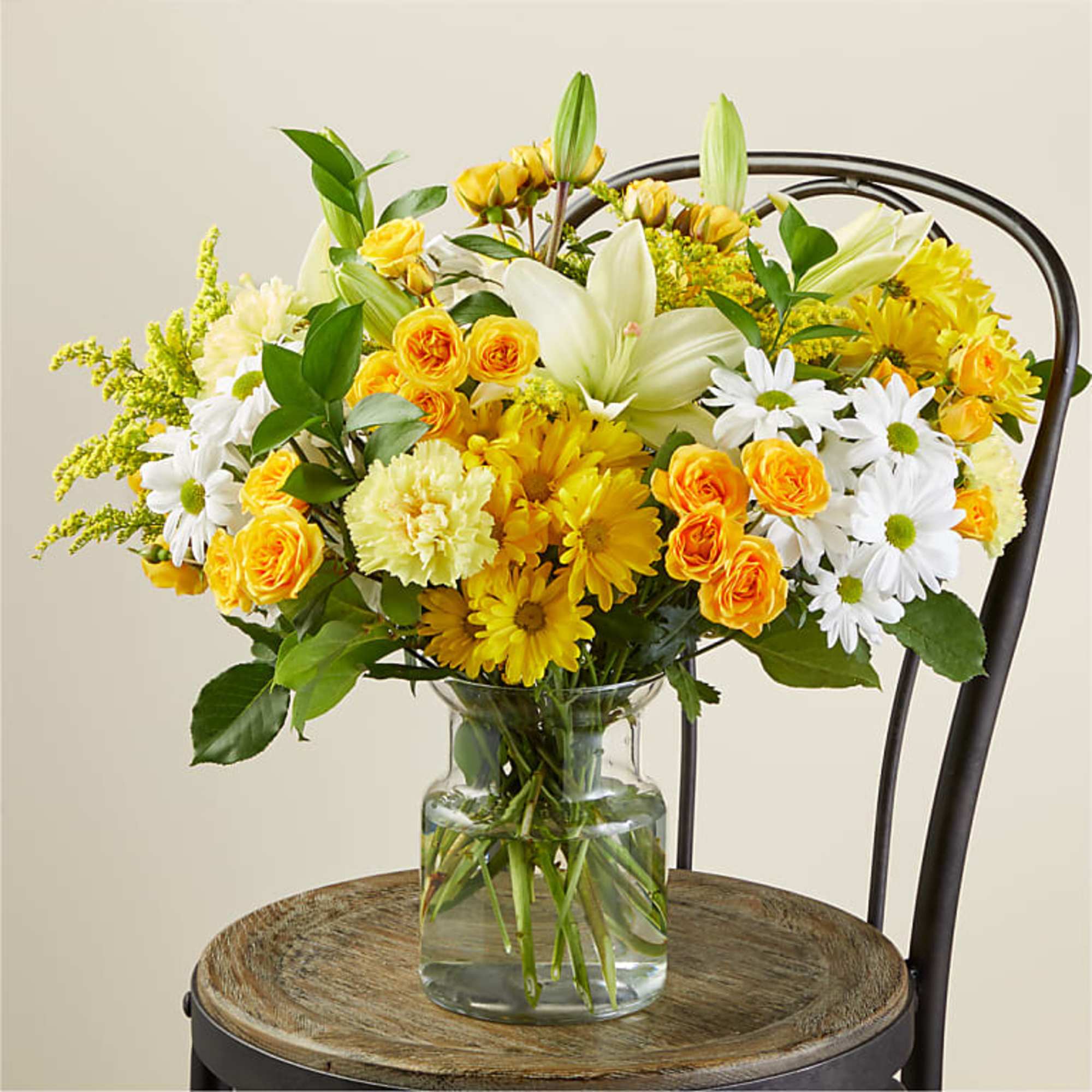 Introducing "Lemonade," a refreshing and vibrant Thanksgiving Flower Arrangement. This delightful bouquet