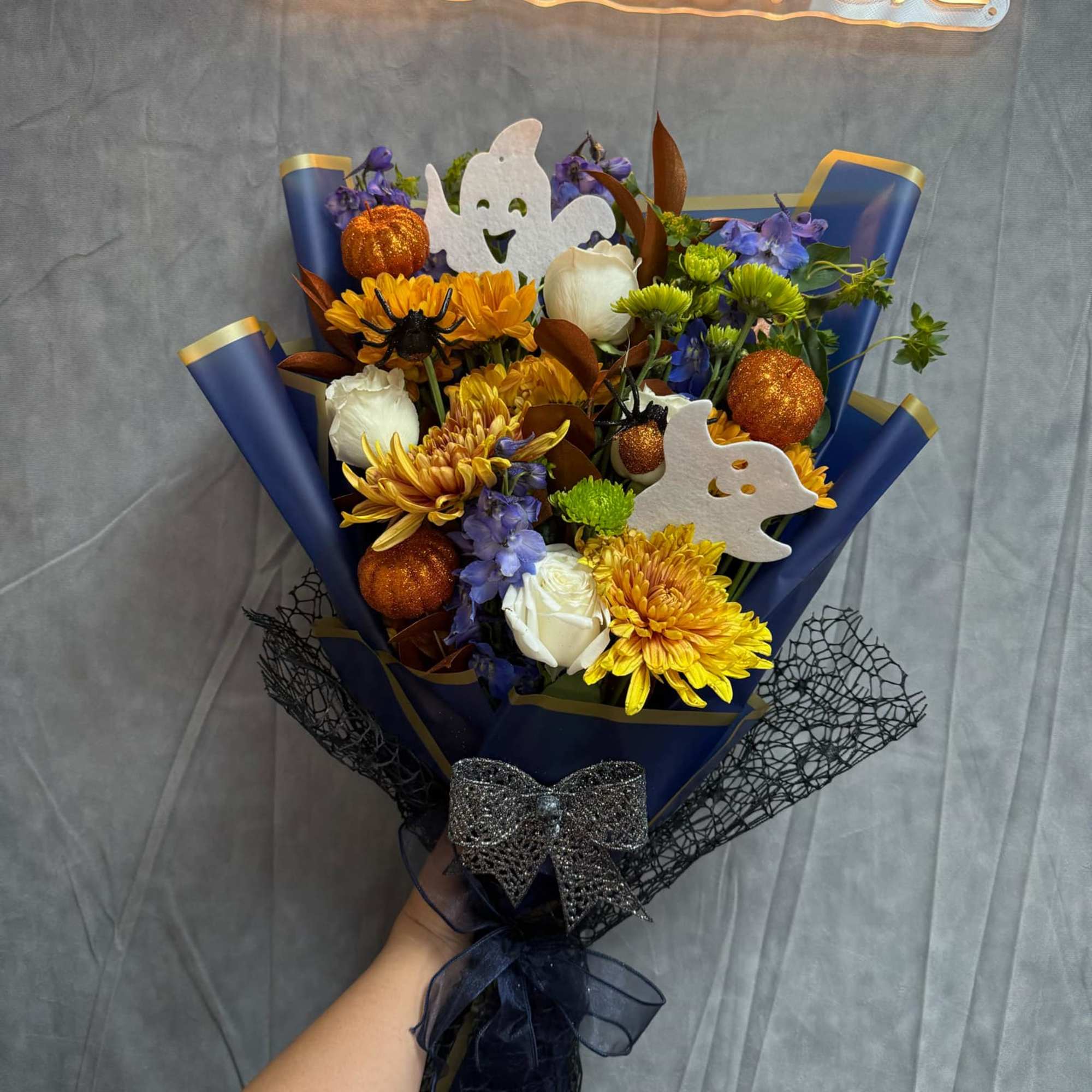 Introducing our Ghostly Blooms Bouquet Design, a hauntingly beautiful mix of flowers Introducing our Ghostly Blooms Bouquet Design, a hauntingly beautiful mix of flowers