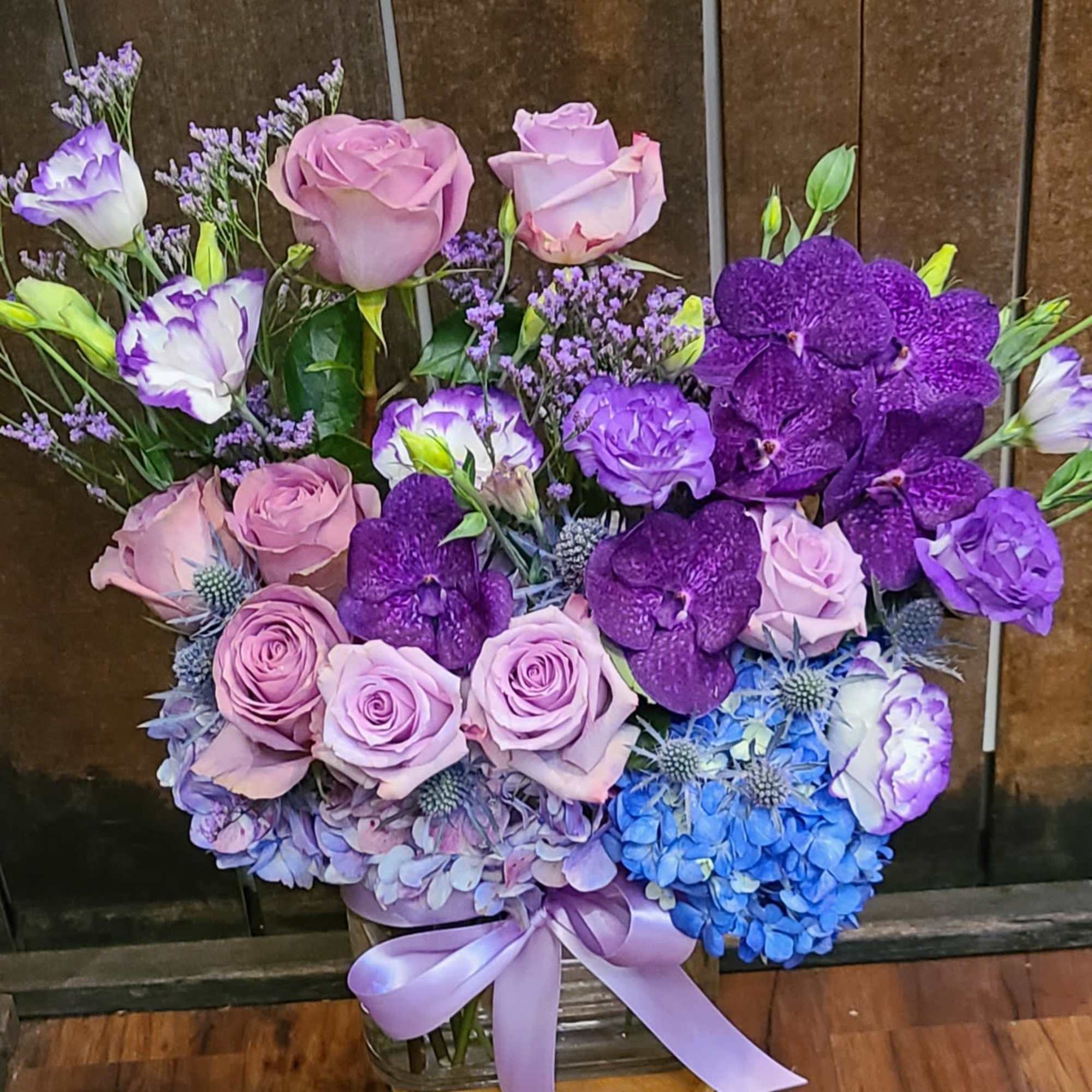 A combination of stunning and vibrant blues and purples arranged in a