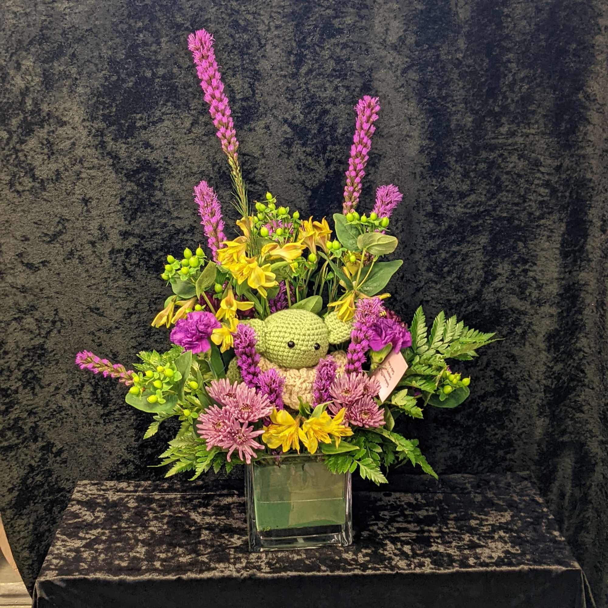 Unique flower arrangement made to your loved ones tastes. Tell us your