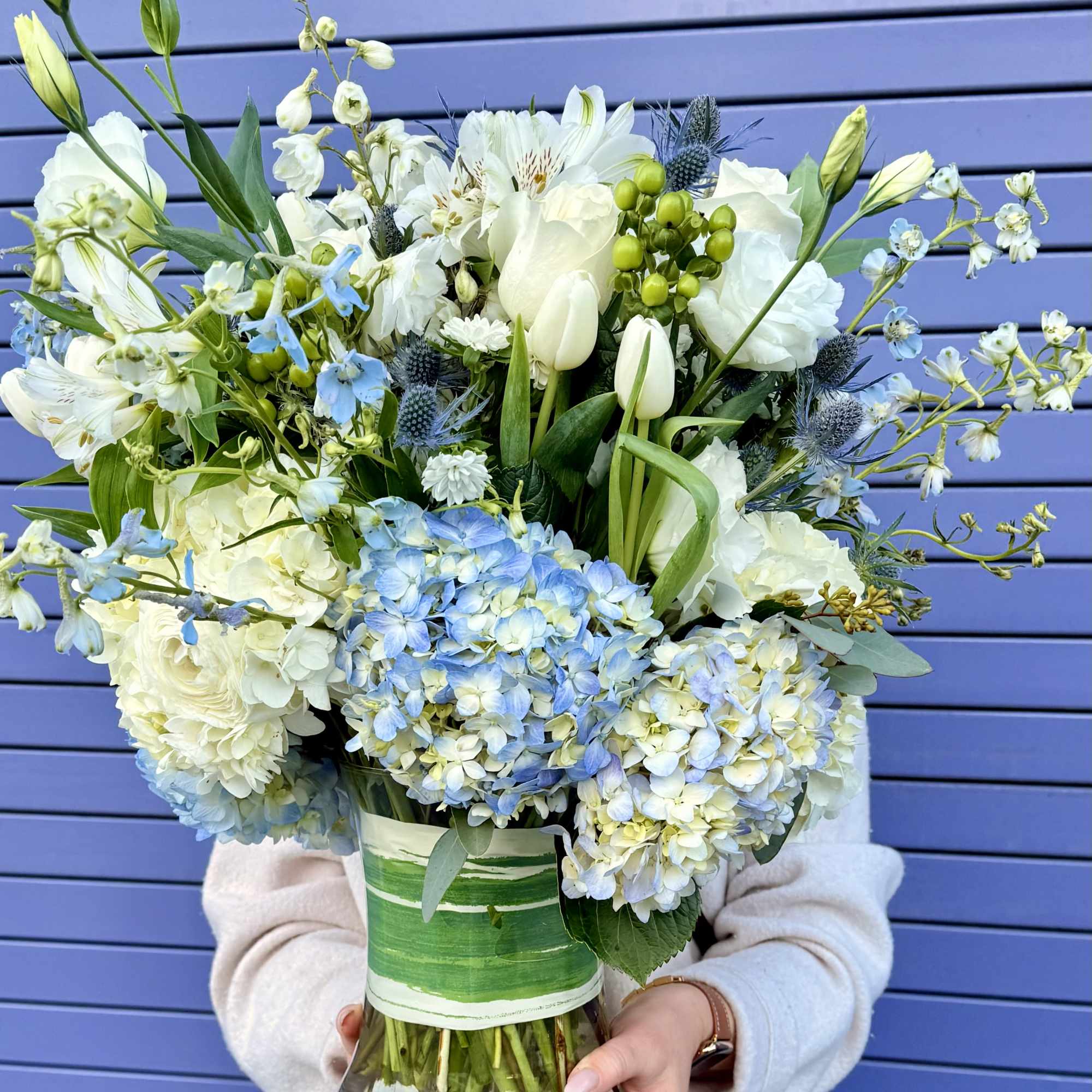 Our Ocean Whisper Bouquet captures the calm elegance of sea and sky