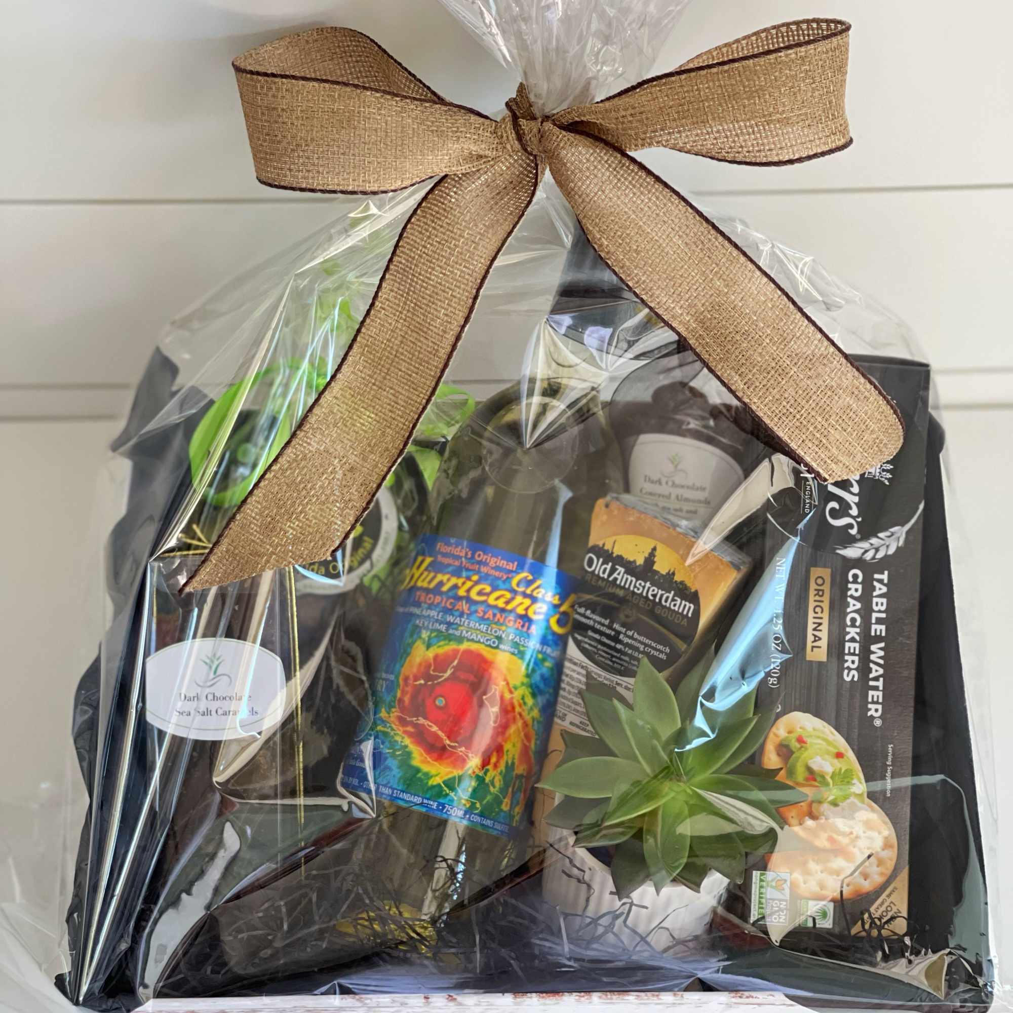 Gourmet Food and Wine Gift Basket:
- bottle of Florida Original Tropical Sangria
