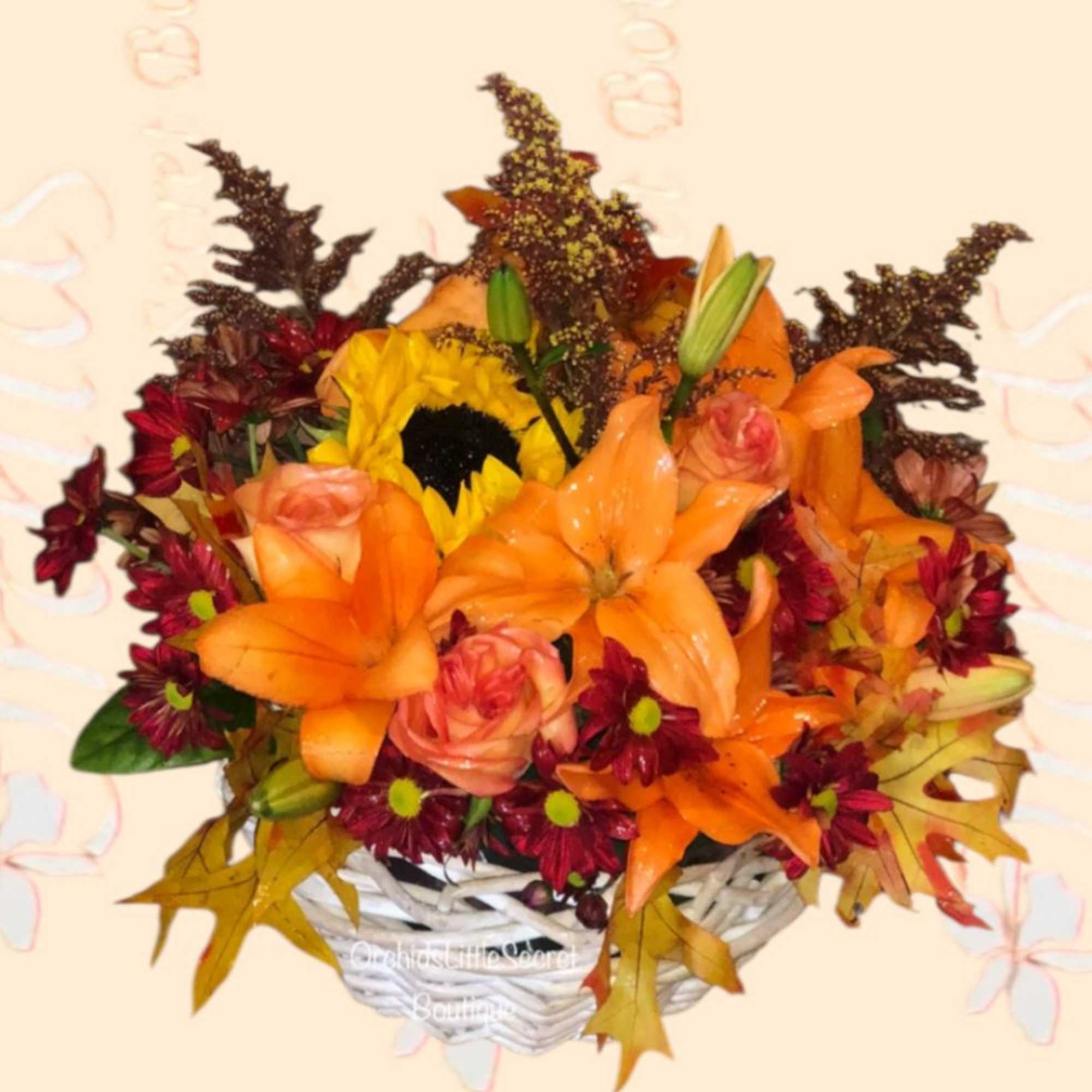  Brighten someone&#039;s day with this fall basket of fresh orange Asiatic