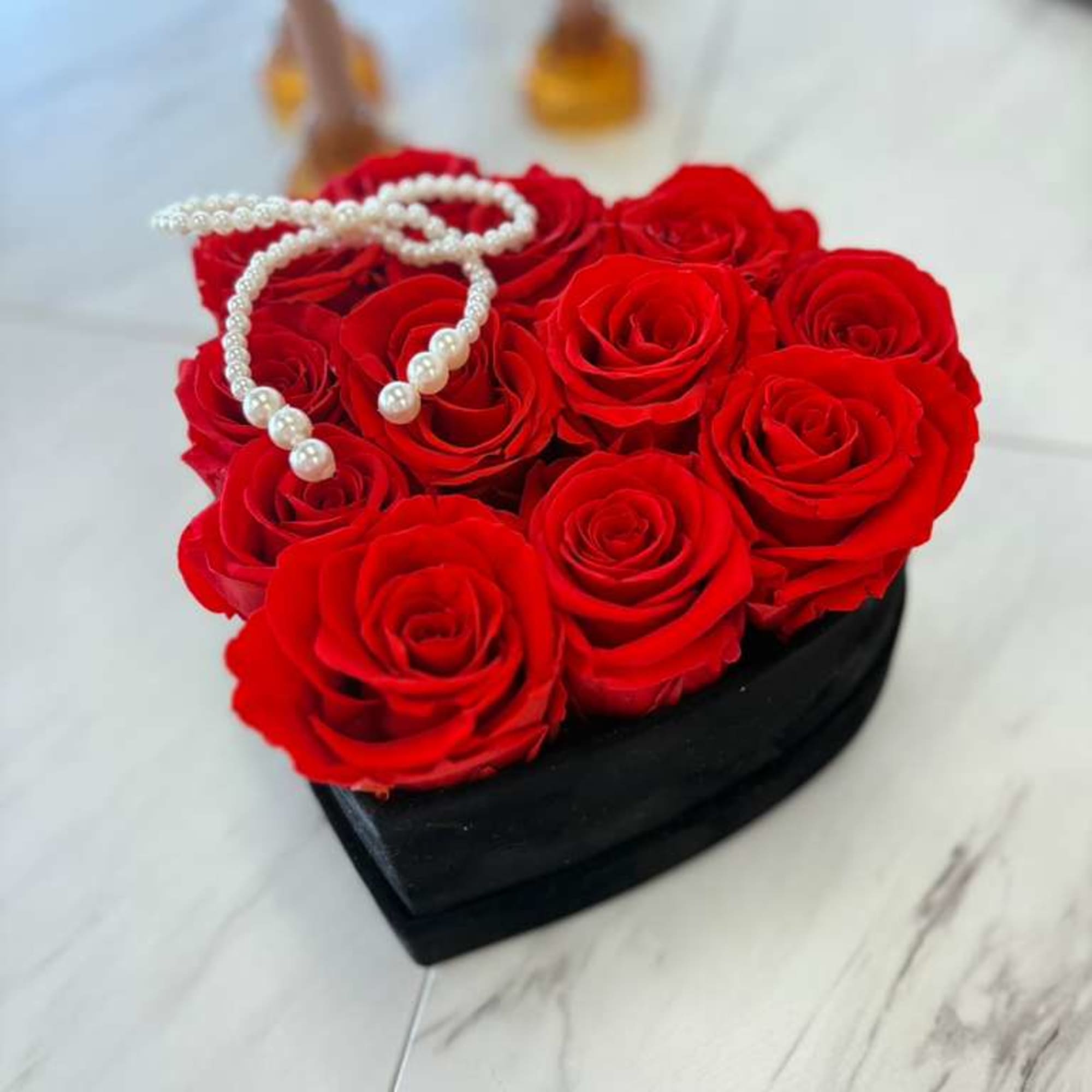 Eternal red roses preserved using a special technique to maintain their beauty