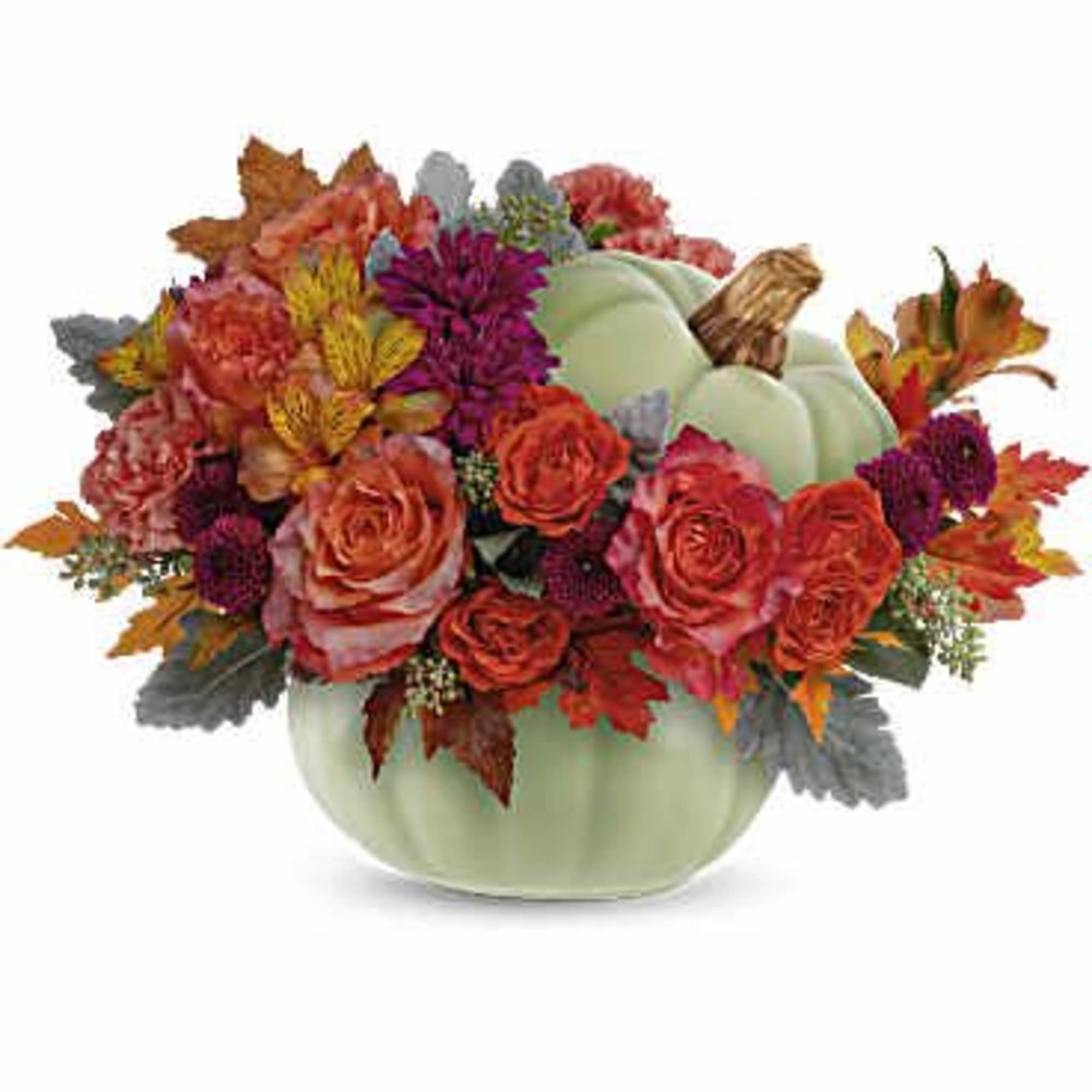 Bring autumn&#039;s charm to your table with Teleflora&#039;s Sage Harvest Bouquet, a