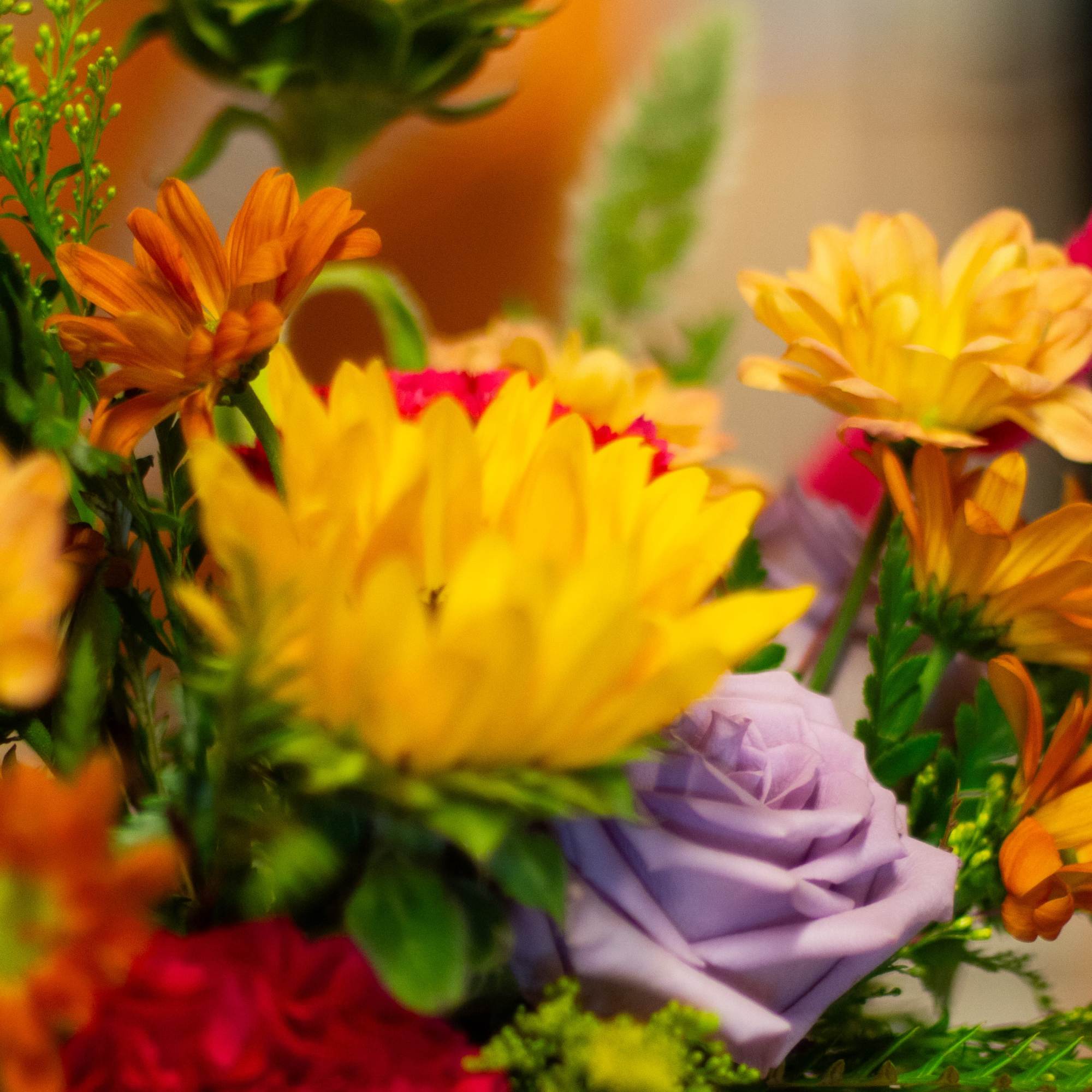 The flowers and dried accents are designer&#039;s choice, left in the hands