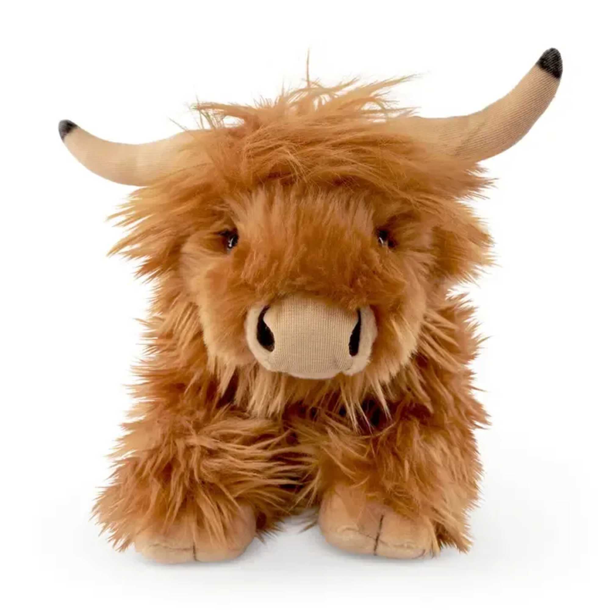 Introducing our Living Nature Lying Highland Cow Plush. This recycled, plastic-free packaged Introducing our Living Nature Lying Highland Cow Plush. This recycled, plastic-free packaged