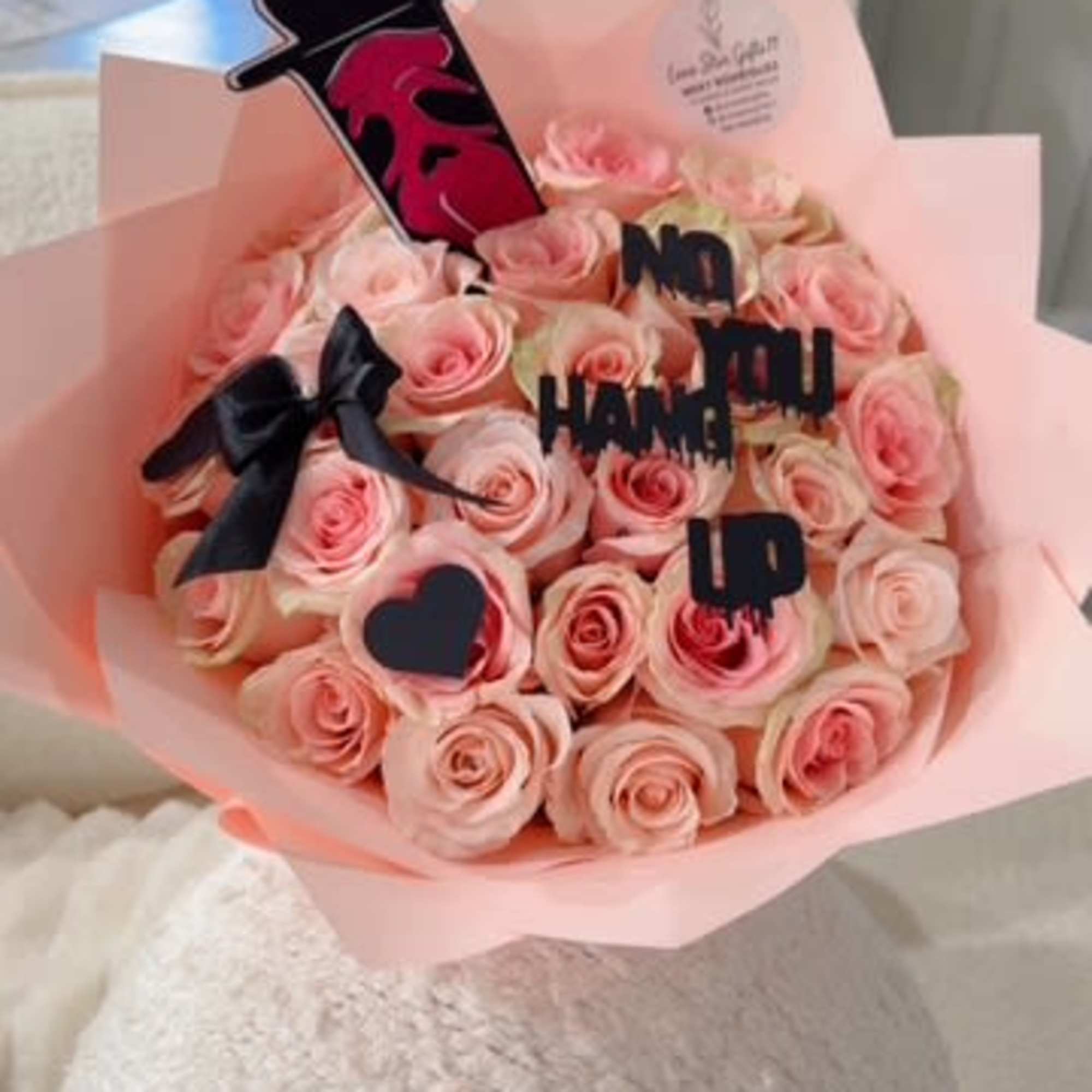 A flirty twist on romance — this bold bouquet of premium pink A flirty twist on romance — this bold bouquet of premium pink