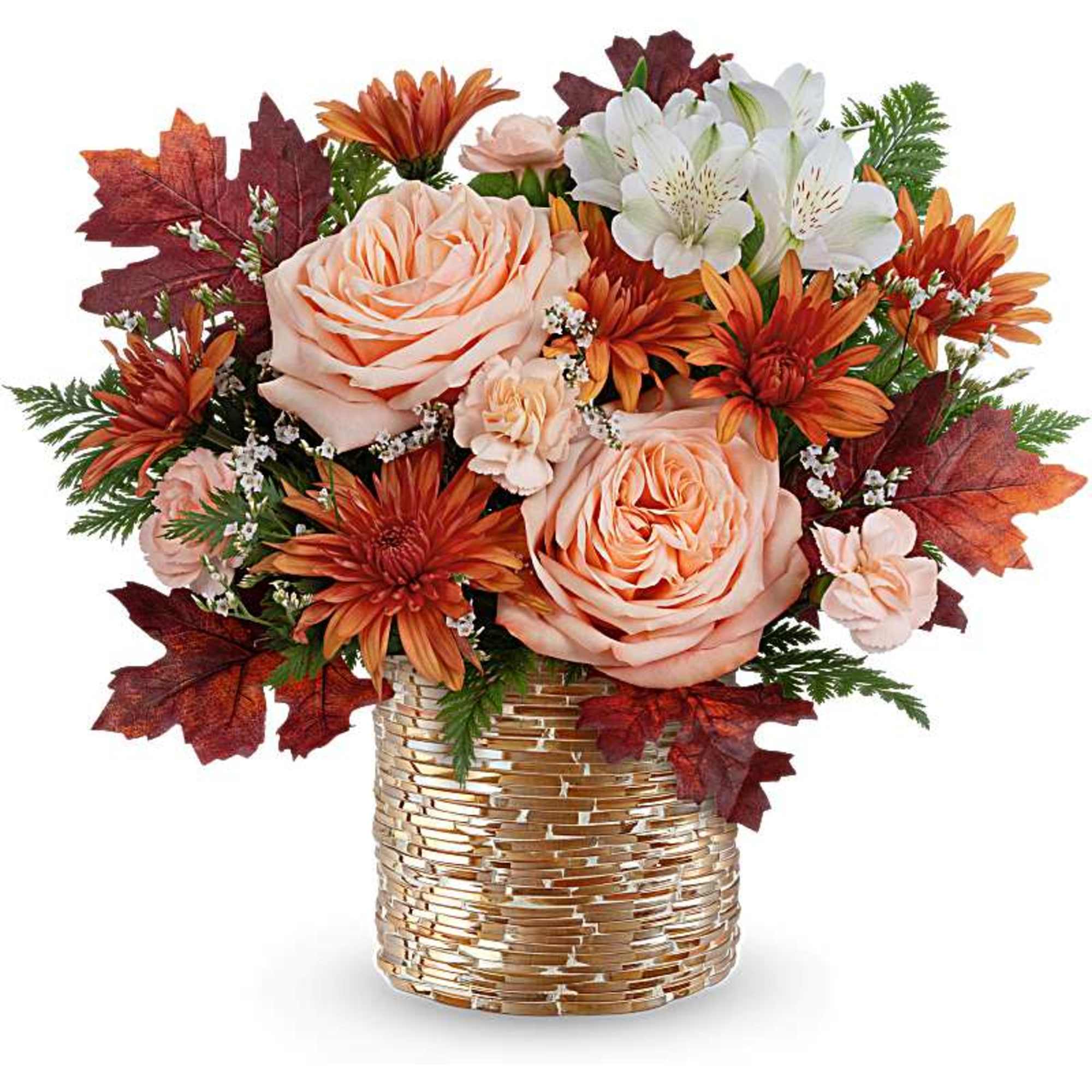 The Sparkling Blooms Bouquet brings the beauty of fall to life. Featuring