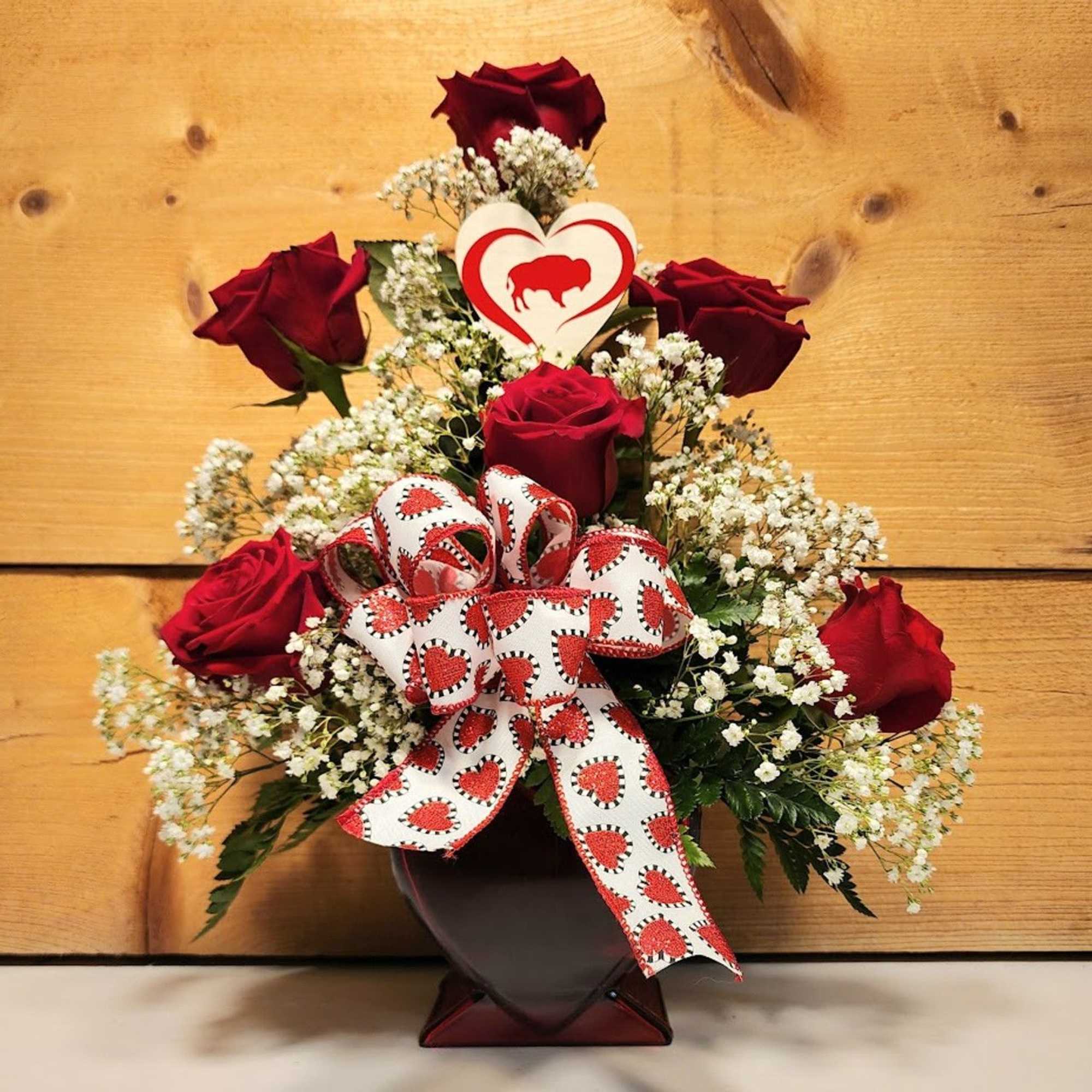 BuffaLove Bouquet by Savilles Country Florist  featuring six premium red roses BuffaLove Bouquet by Savilles Country Florist  featuring six premium red roses