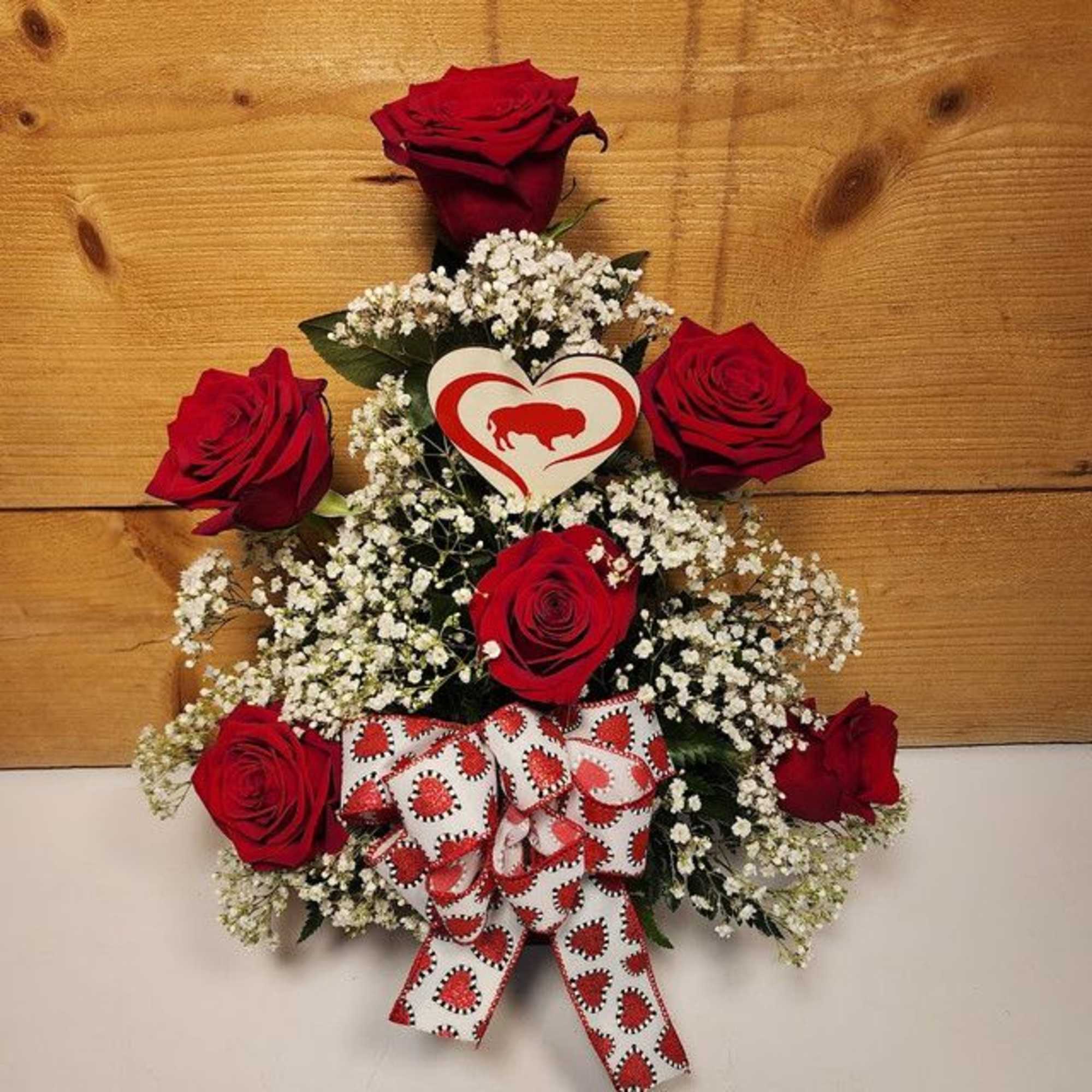 BuffaLove Bouquet by Savilles Country Florist  featuring six premium red roses BuffaLove Bouquet by Savilles Country Florist  featuring six premium red roses