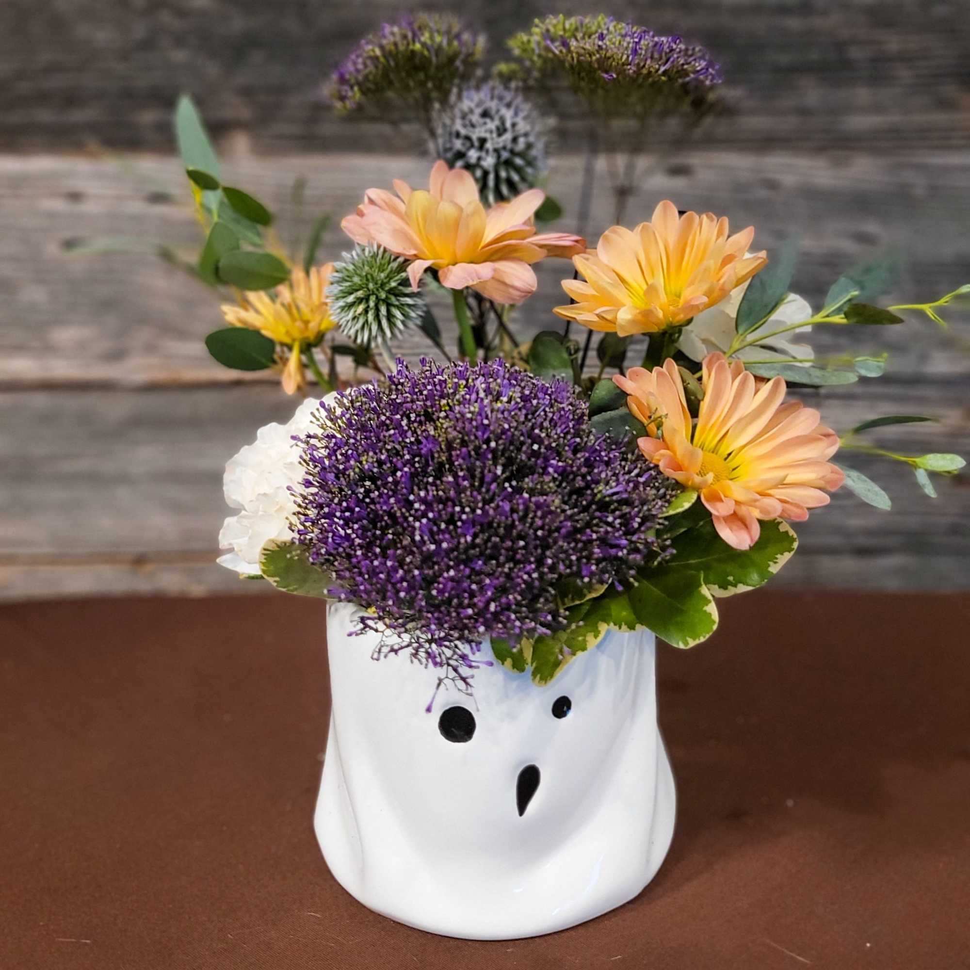 Just the thing to get into the Halloween spirit! Fresh flowers in Just the thing to get into the Halloween spirit! Fresh flowers in