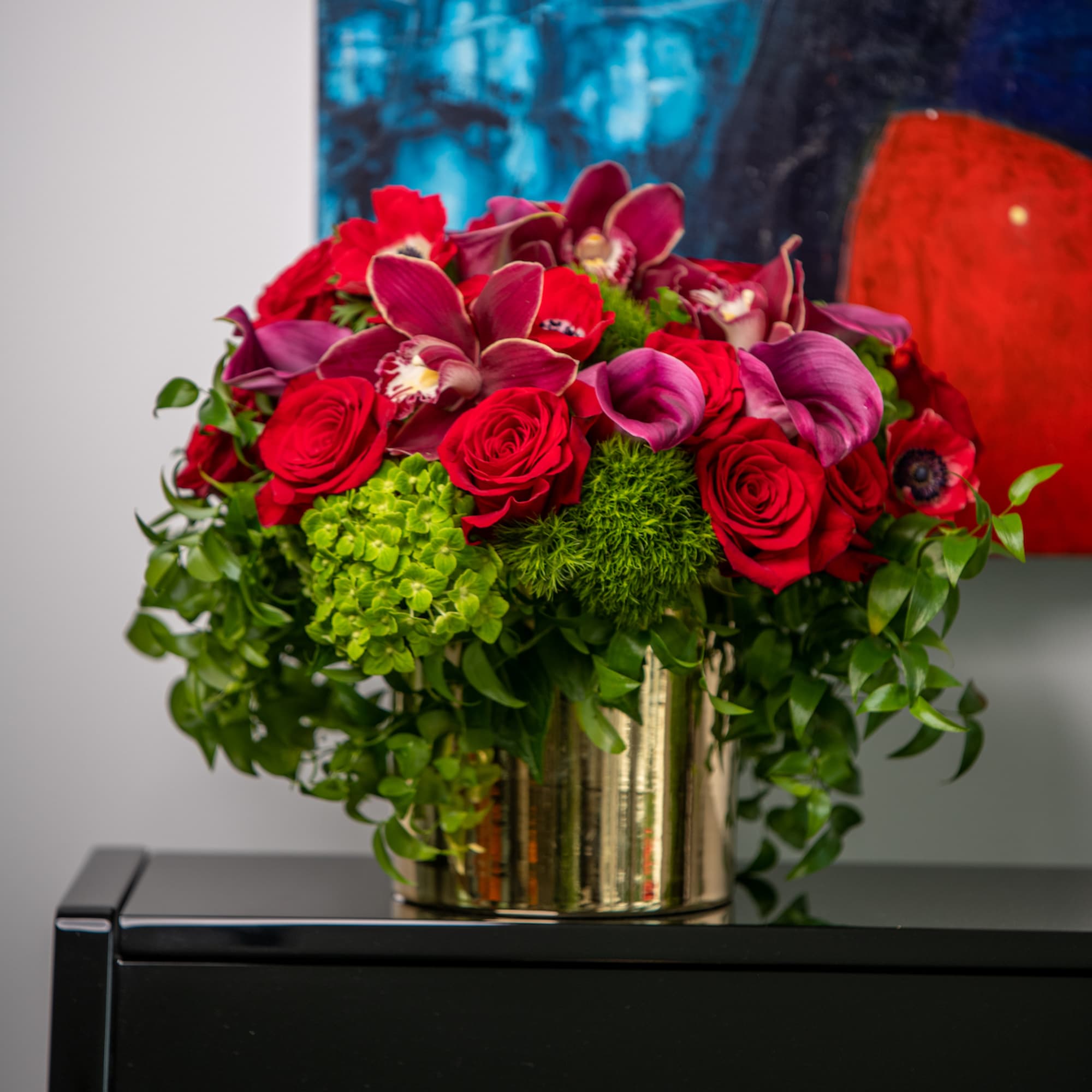 Rich and elegant yet organic and natural. Smilax vine grapes gently around Rich and elegant yet organic and natural. Smilax vine grapes gently around