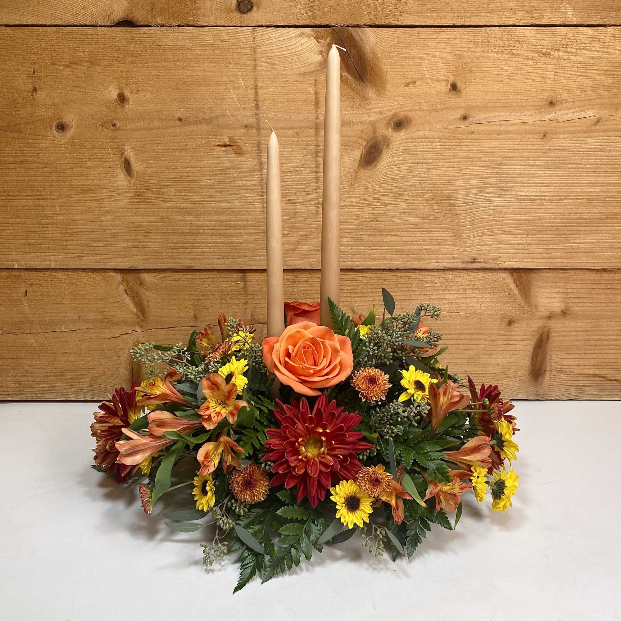 Our Fireside Feast centerpiece is a great way to bring the colors