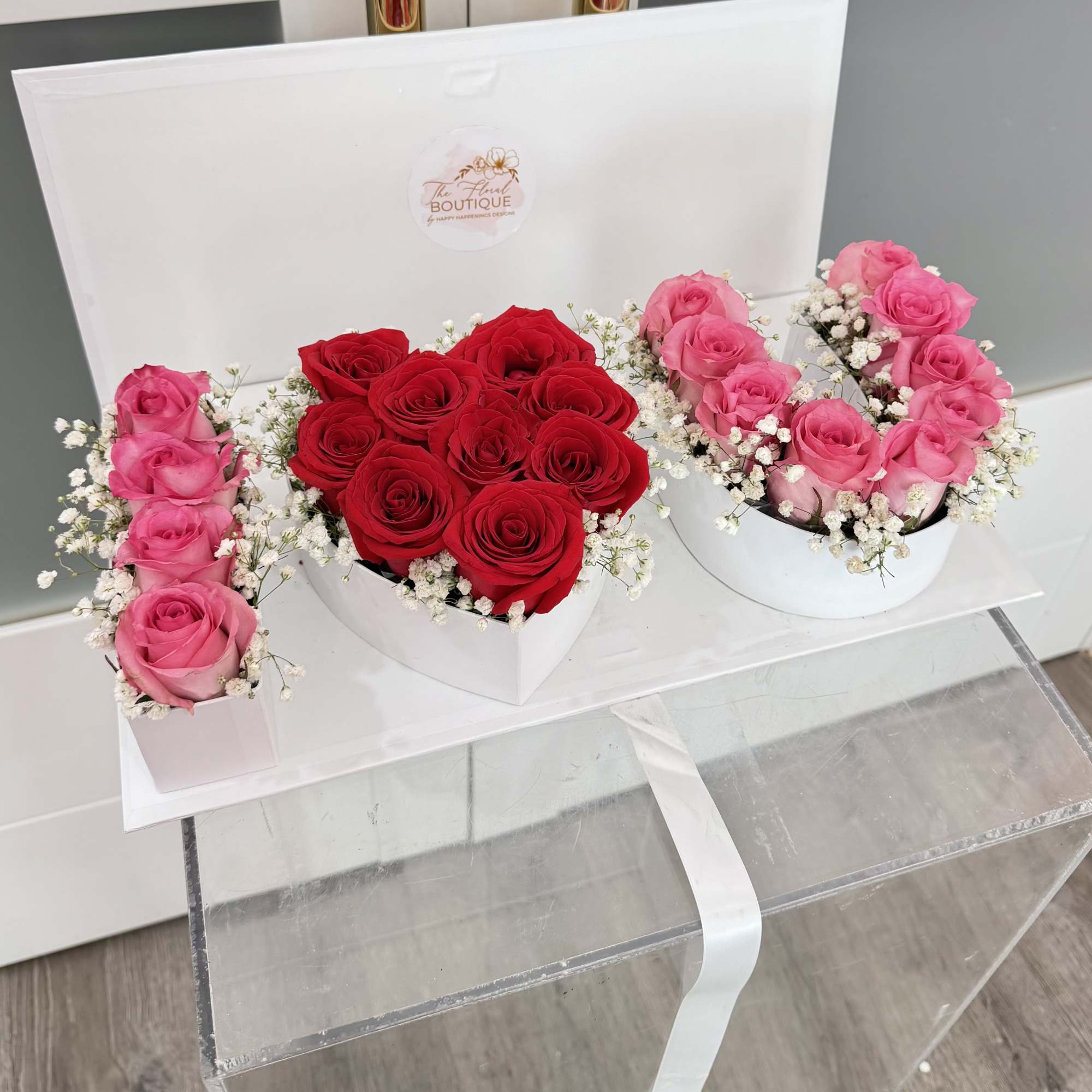 A stunning floral arrangement spelling out &quot; I 