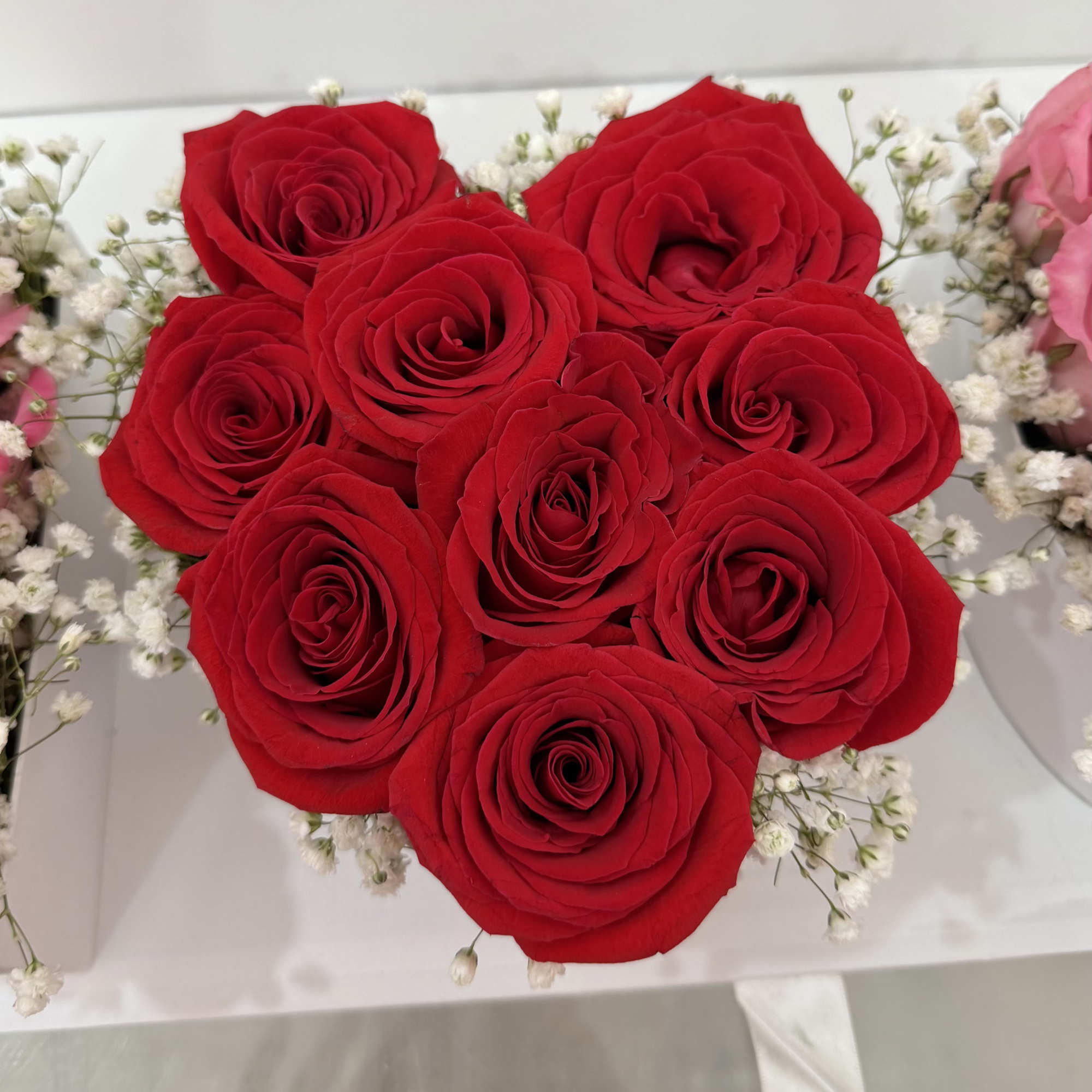 A stunning floral arrangement spelling out &quot; I 