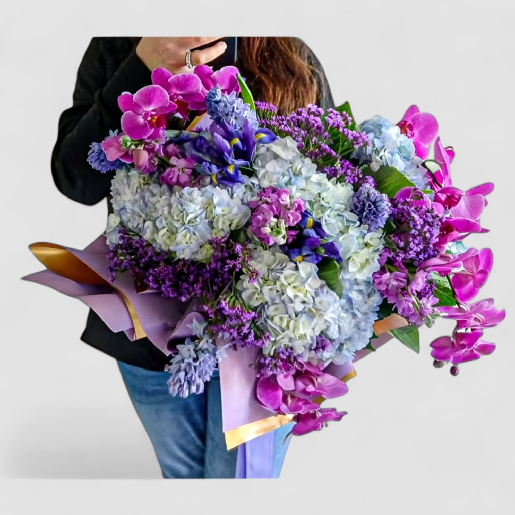 Roses orchids hydrangeas and so much more arranged as a presentation style