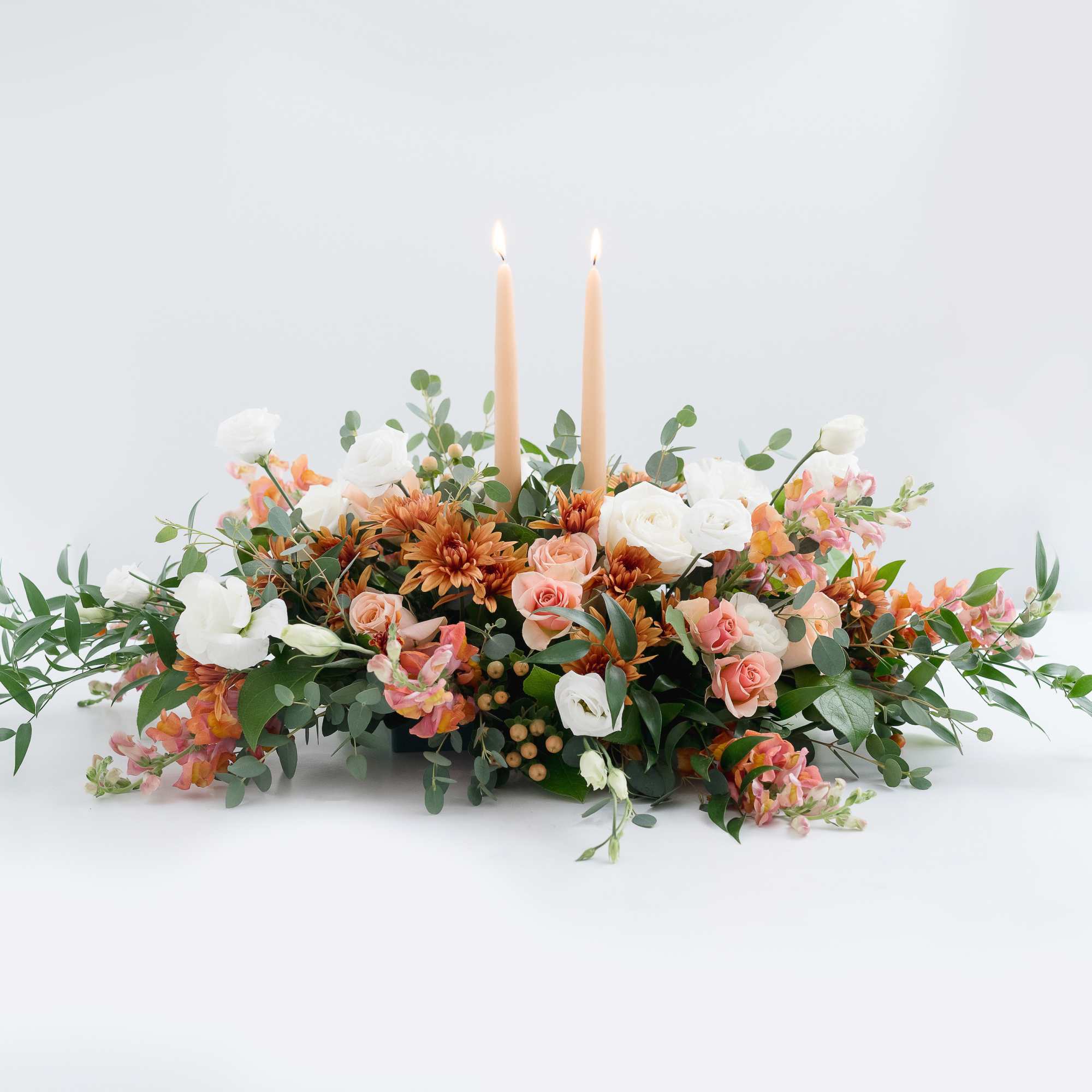 An elegant and soft take on Fall colors for the sophisticated table.