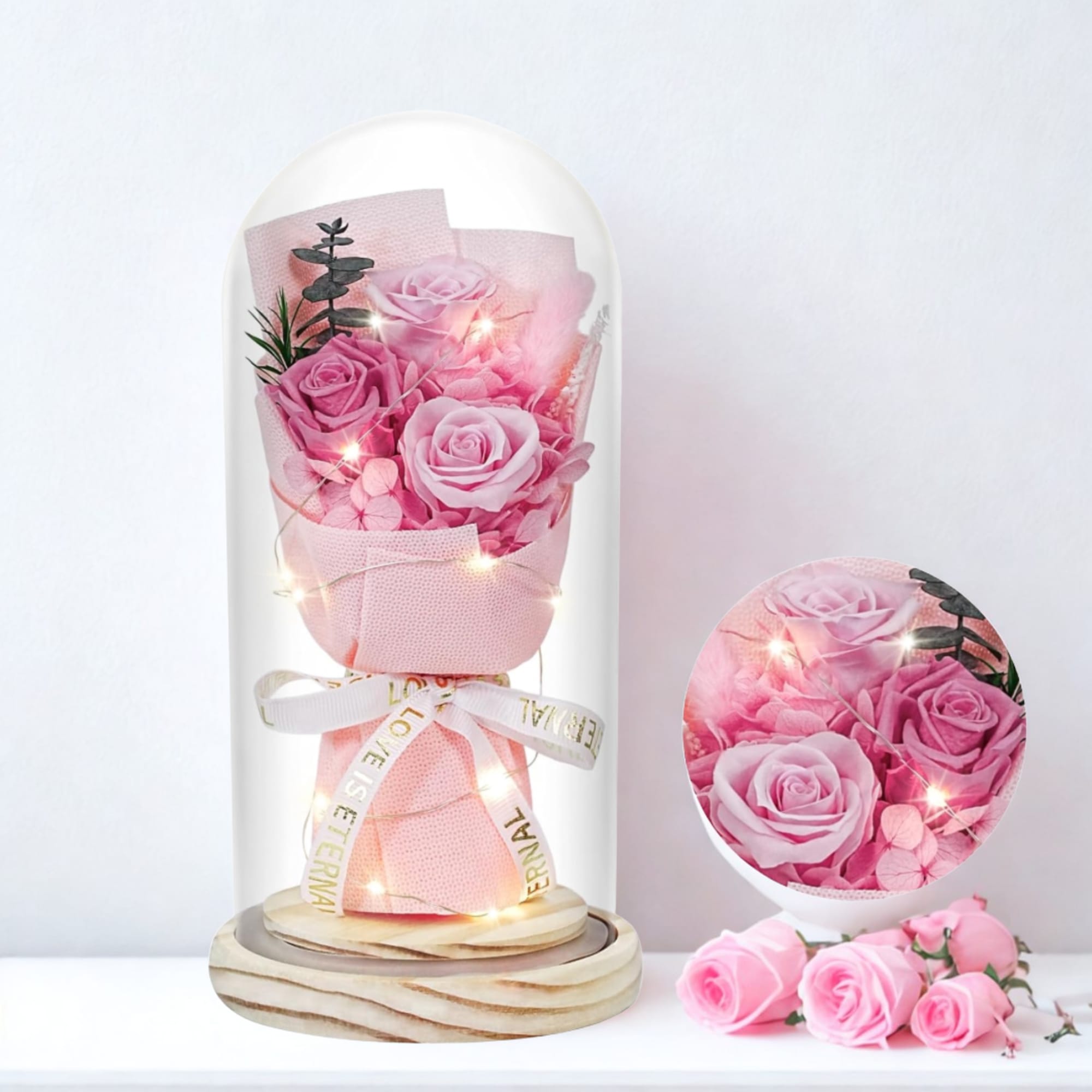 Celebrate lasting love and timeless beauty with our Forever Rose Dome&mdash;a handcrafted
