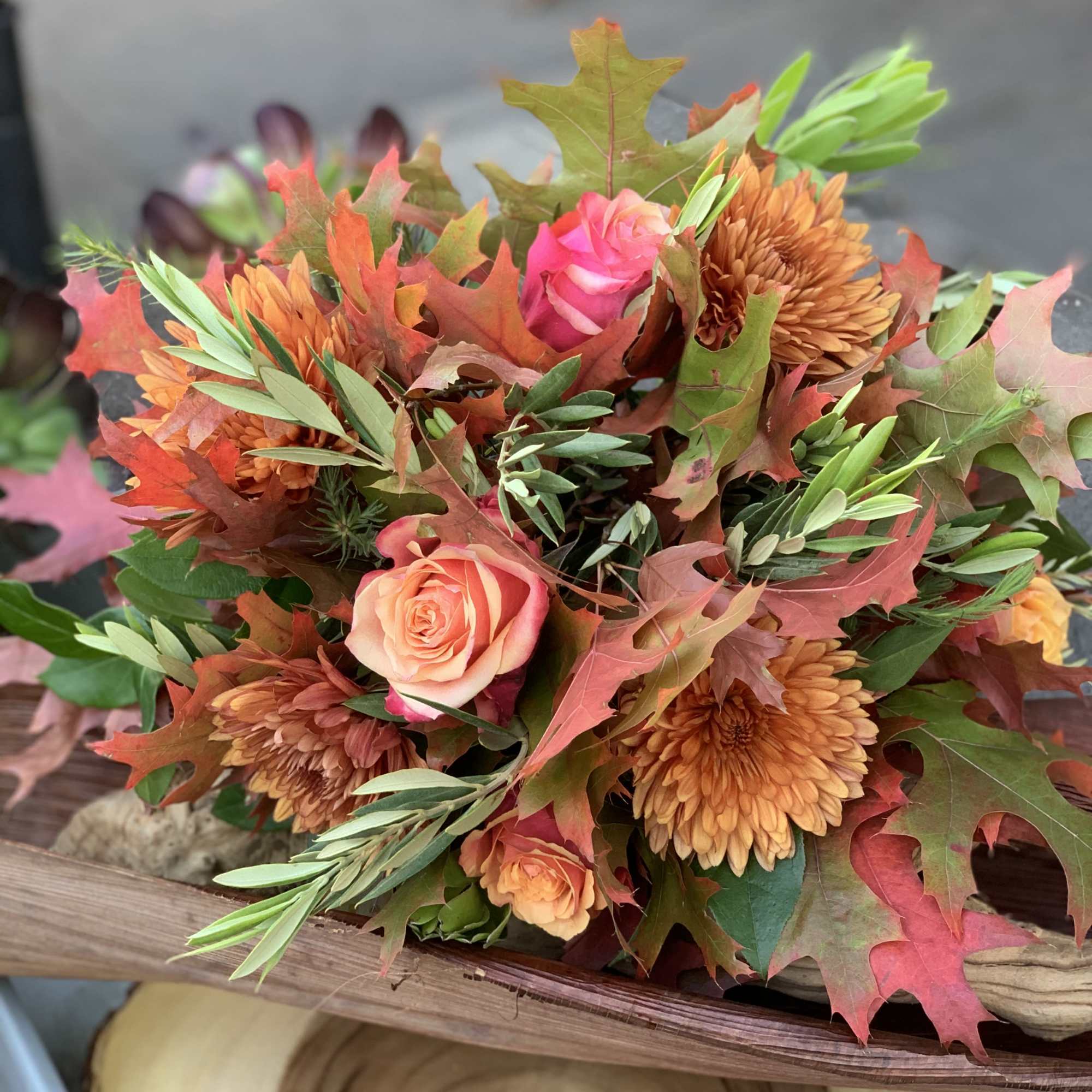 Classic fall blooms and colors. Markets best pick of autumnal flowers and
