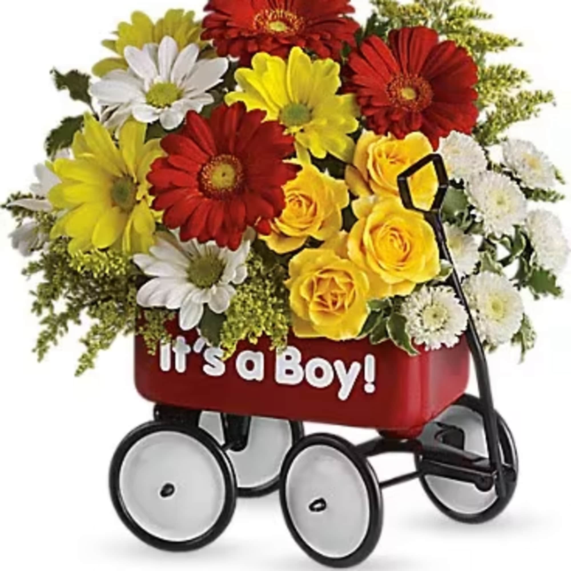 Talk about the perfect welcome wagon! Available for boys and girls, this