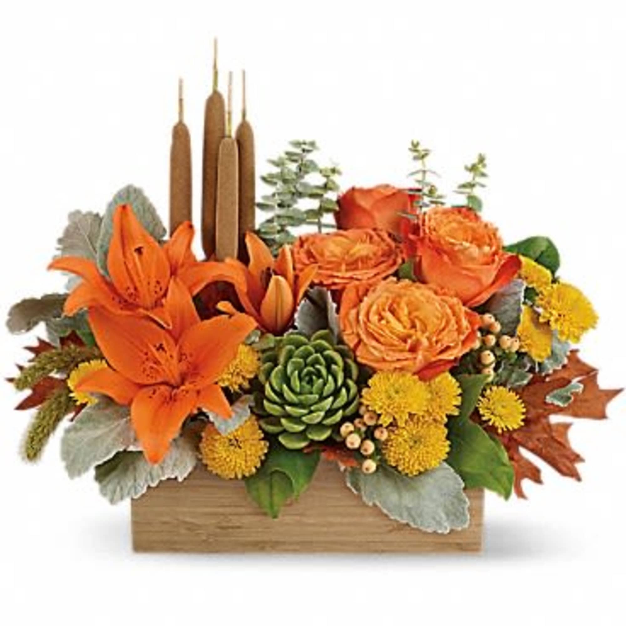 Enjoy the serenity of the season with a fresh fall centerpiece that