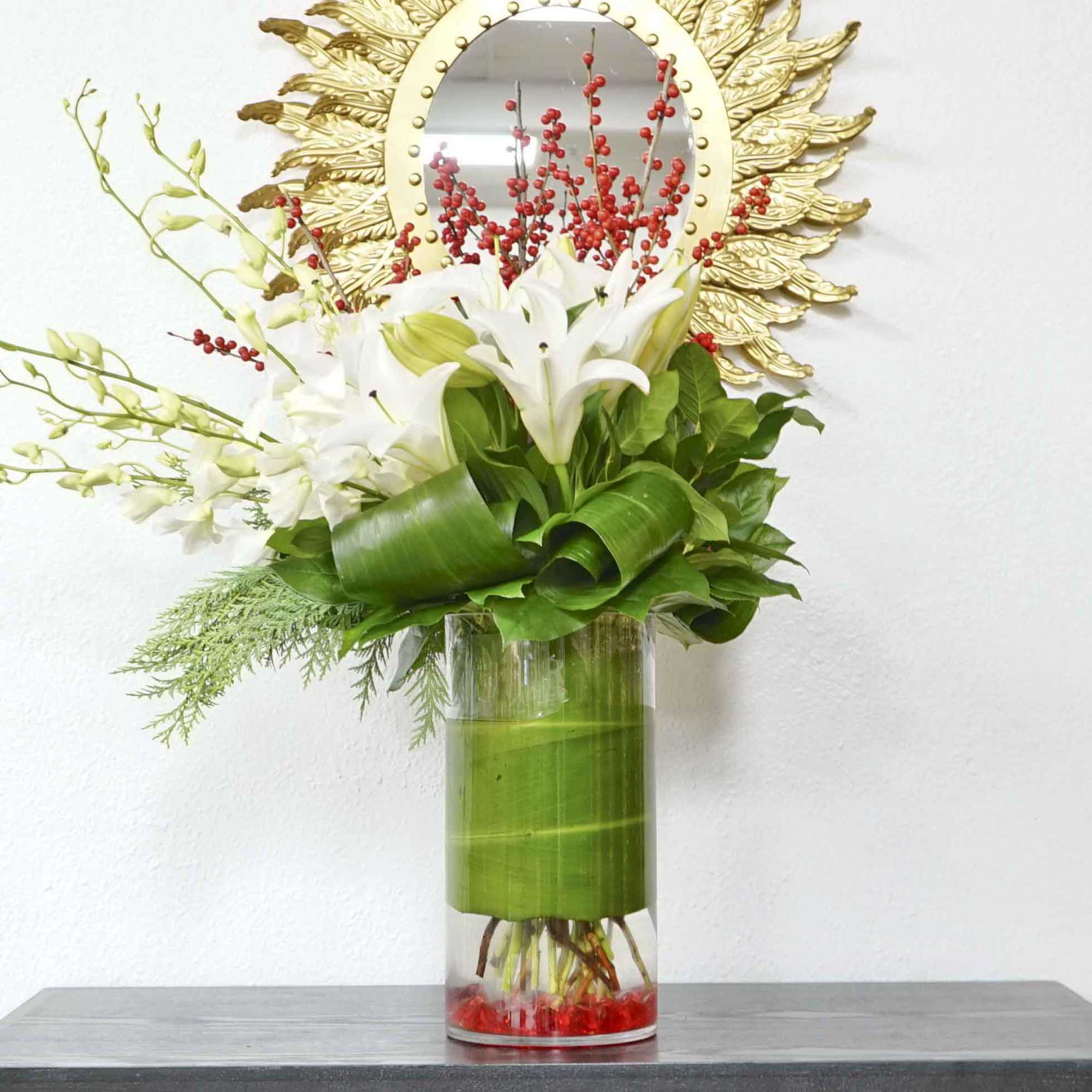 Cylinder w/ Pussy Willow, Dendros, Stargazers
